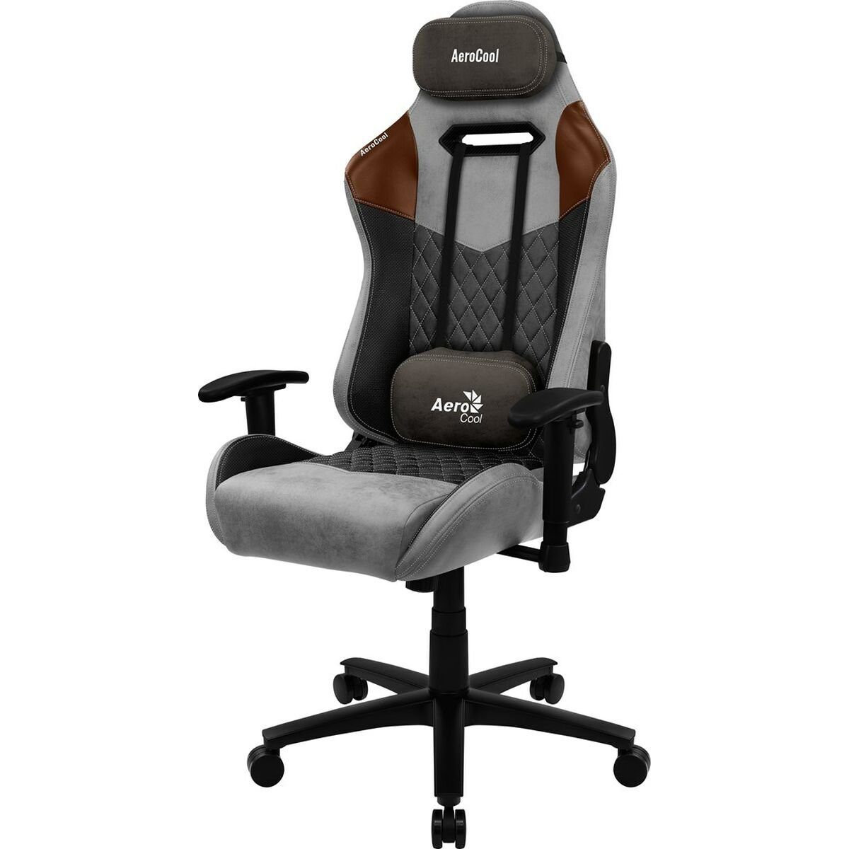 DUKE Grau Gaming-Stuhl Grey Schwarz Bürostuhl Tan 180 AeroSuede Aerocool Aerocool