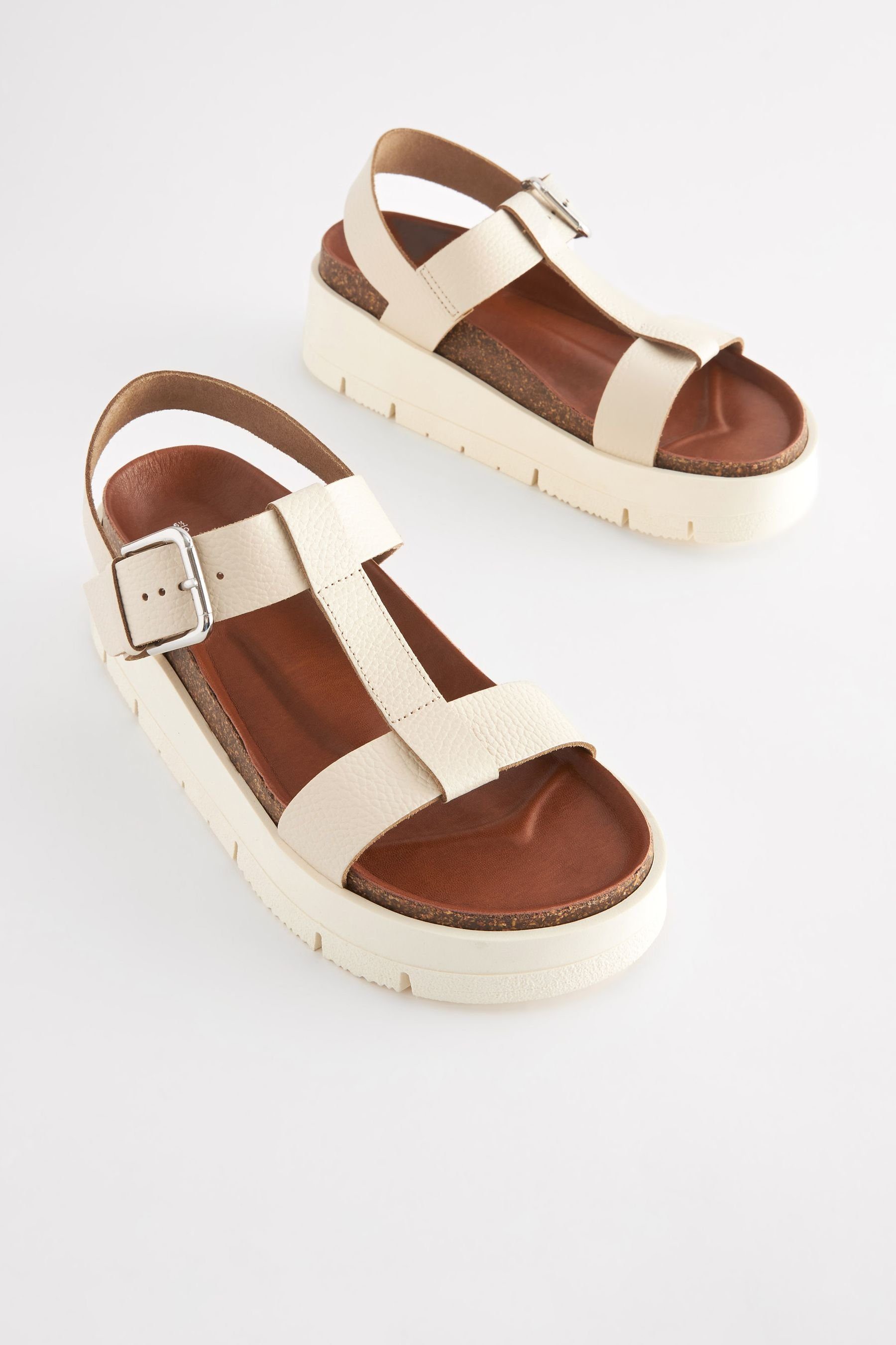 Next Forever Comfort® Plateausohlesandale aus Leder günstig online kaufen