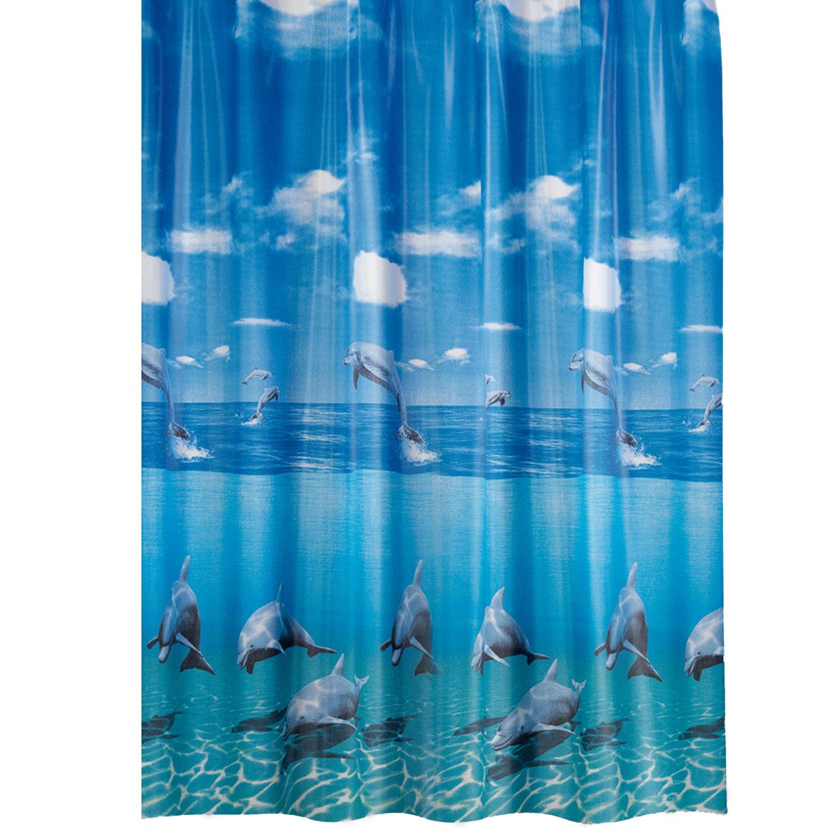 Ekershop Duschvorhang Textil Delfin Blau " Delphin im Meer " für Duschstang günstig online kaufen