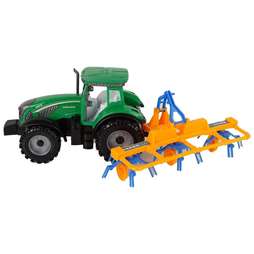 LEAN TOYS Spielzeug-Traktor Trecker Schwader Bauernhoffahrzeug, (Spar-Set, 1-tlg., 24 x 11 x 12 cm robust), Reibungsantrieb, Schwader, ab 3 Jahren