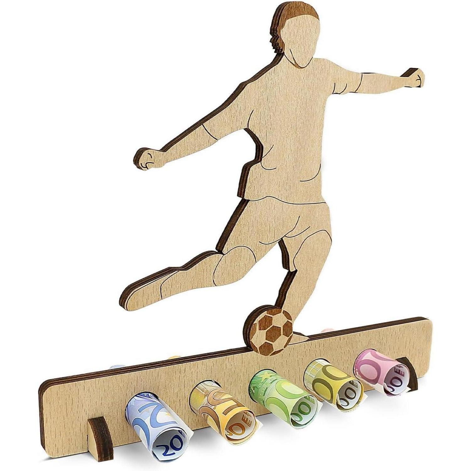 LuxusKollektion Holzbild Holz Geldgeschenk Fußball Deko Anlassgeschenk, (1 St)