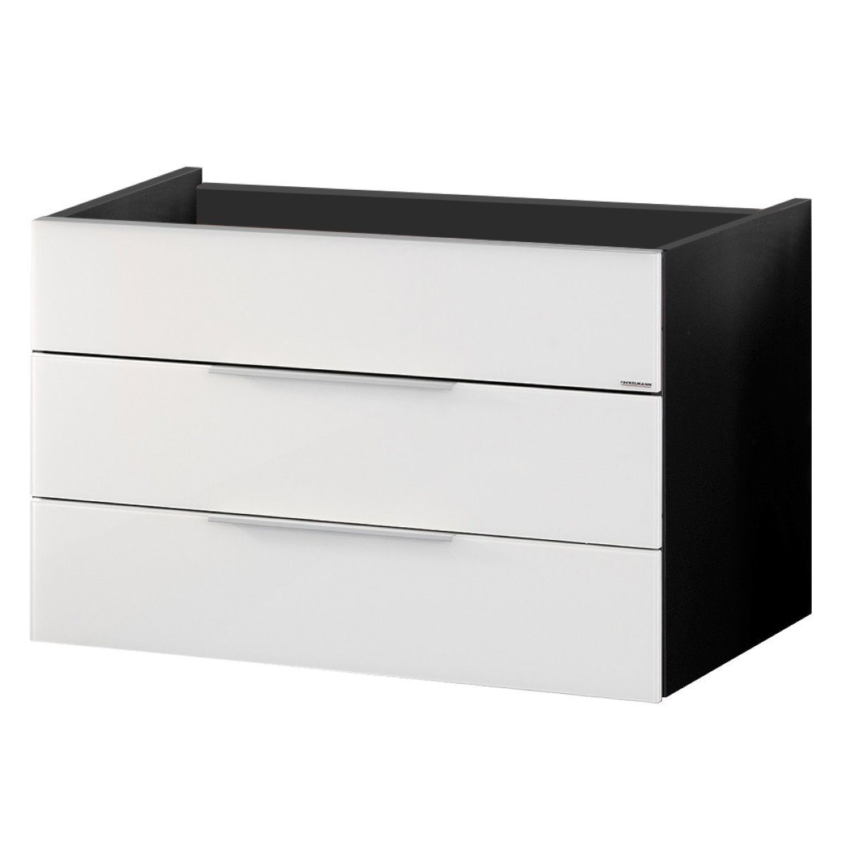 FACKELMANN Waschbeckenunterschrank Kara Waschbeckenunterbau 2 Schübe Korpusfarbe: Anthrazit Frontfarbe: