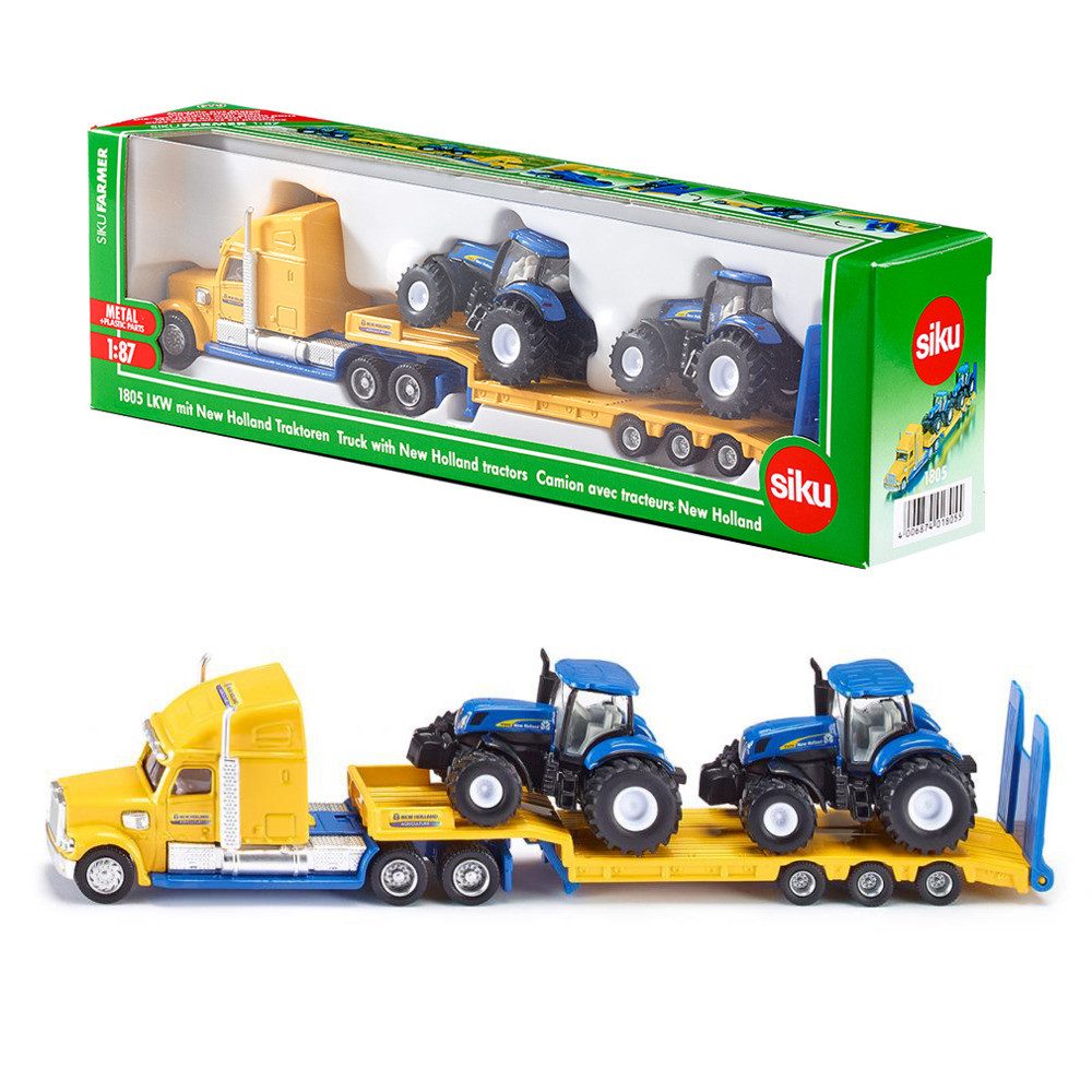 SIEPER Modelltraktor siku Transporter mit New Holland Traktoren 1:87