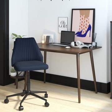 loft24 Schreibtischstuhl Brittany, Bezug aus Leinenstoff, Metallgestell, Sitzhöhe ca. 42-51 cm