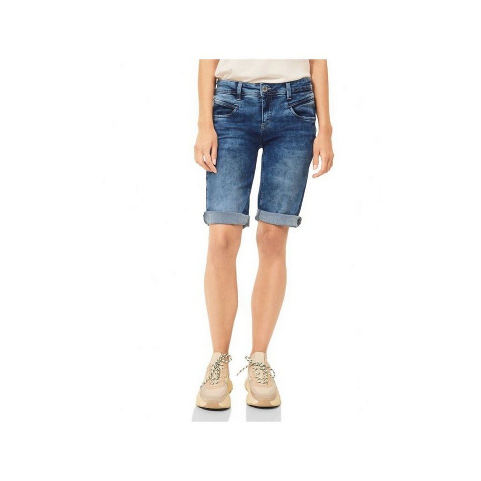 STREET ONE Shorts blau regular (1-tlg), Middle Waist, Slim Legs