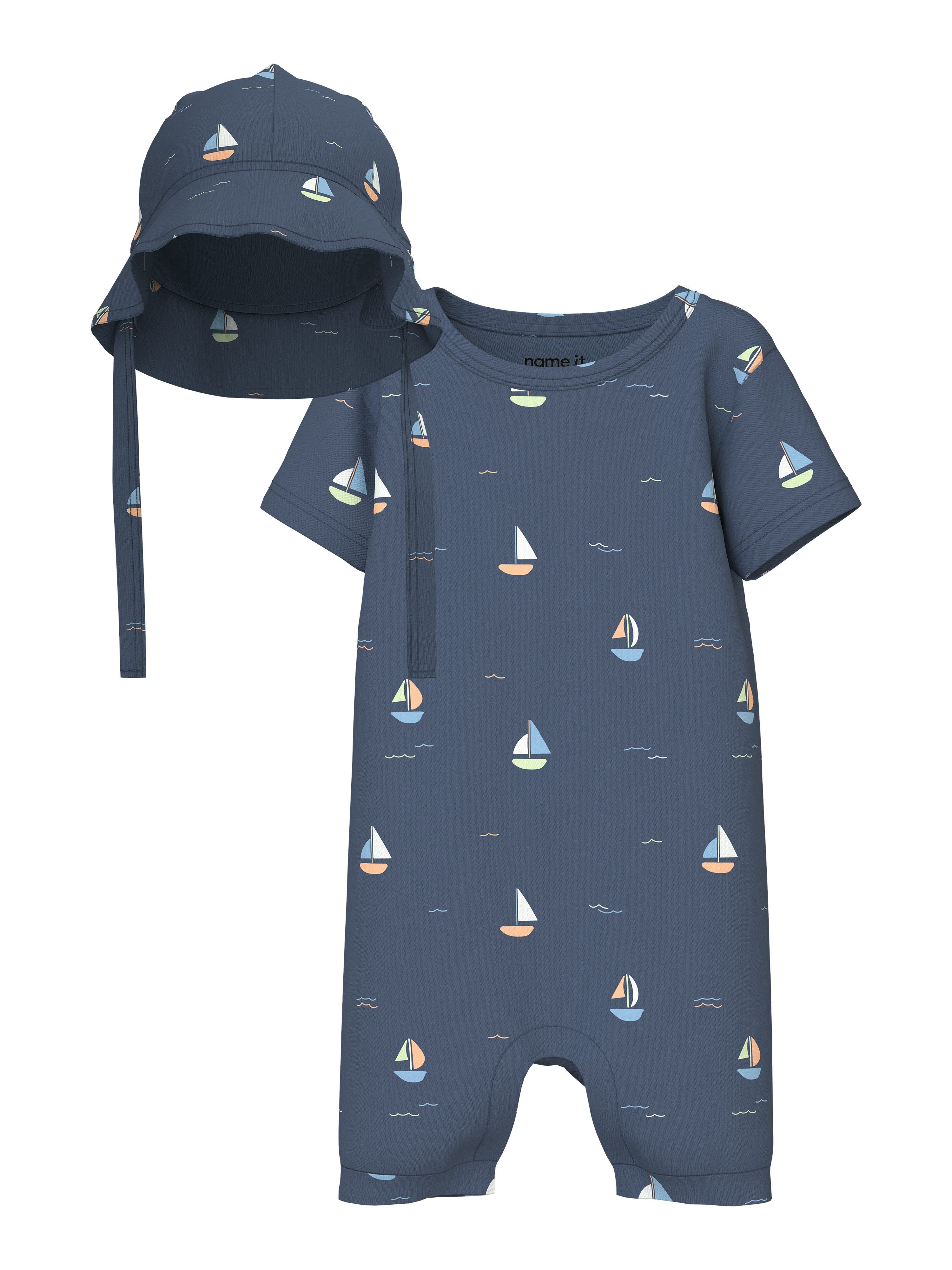 Name It Overall NBMVROELS SUNSUIT BOX SET (Set, 2-tlg) mit süßer Mütze