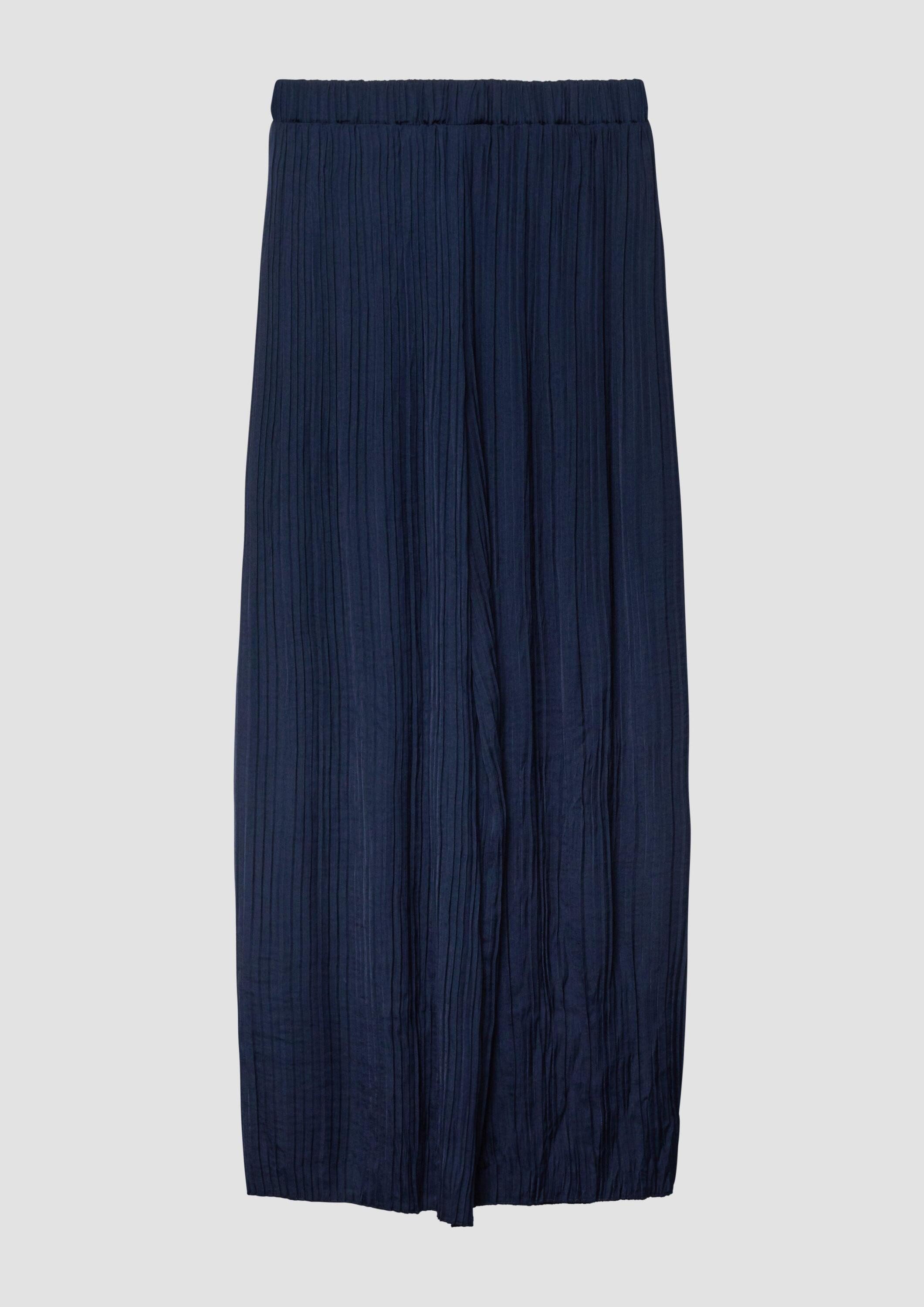 s.Oliver Chinos Hose WIDE LEG Plisseehose mit Wide Leg und Elastikbund