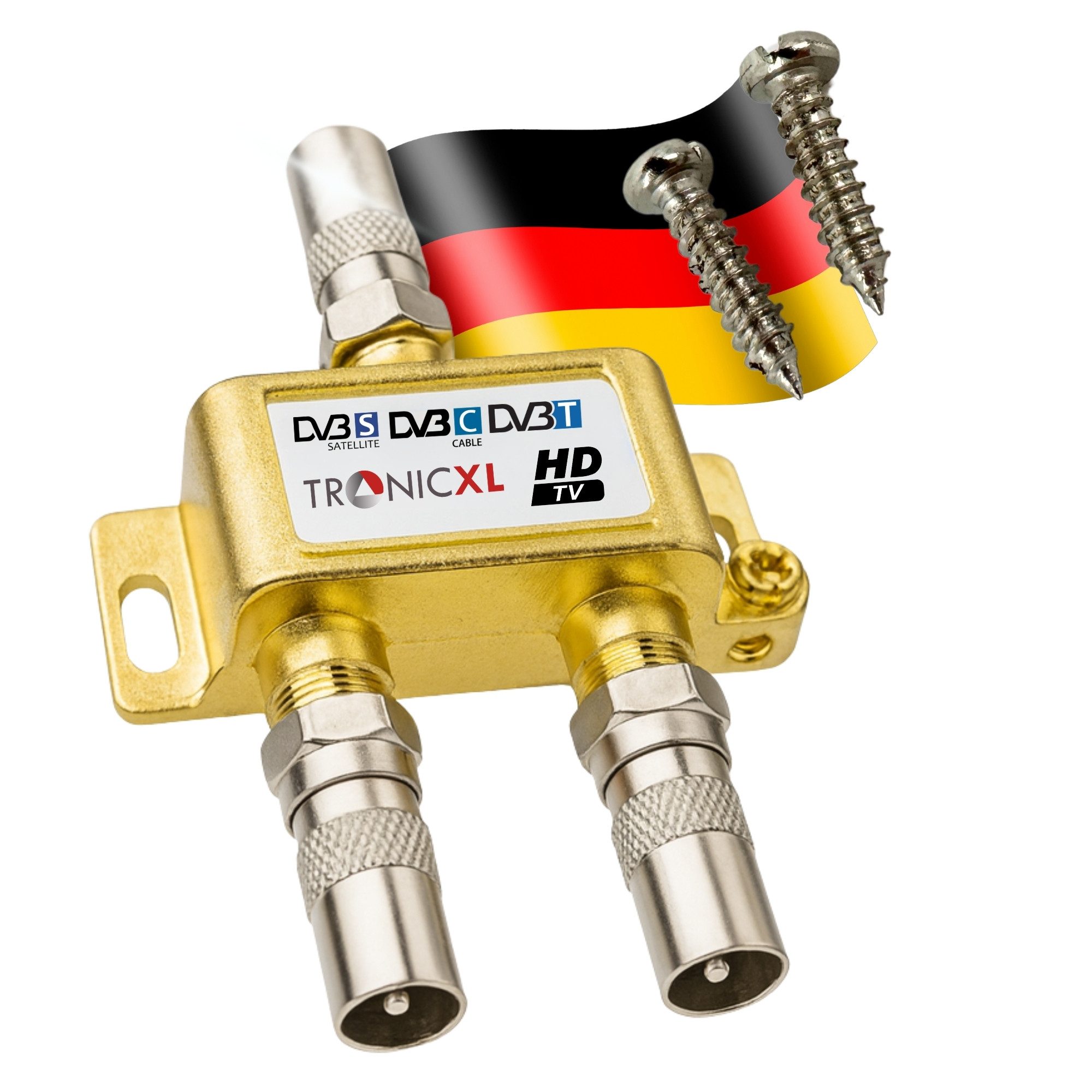 SAT-Verteiler 2-Fach BK Verteiler TV Kabel SAT Splitter Weiche DVBC DVBT DVBS HD 4K