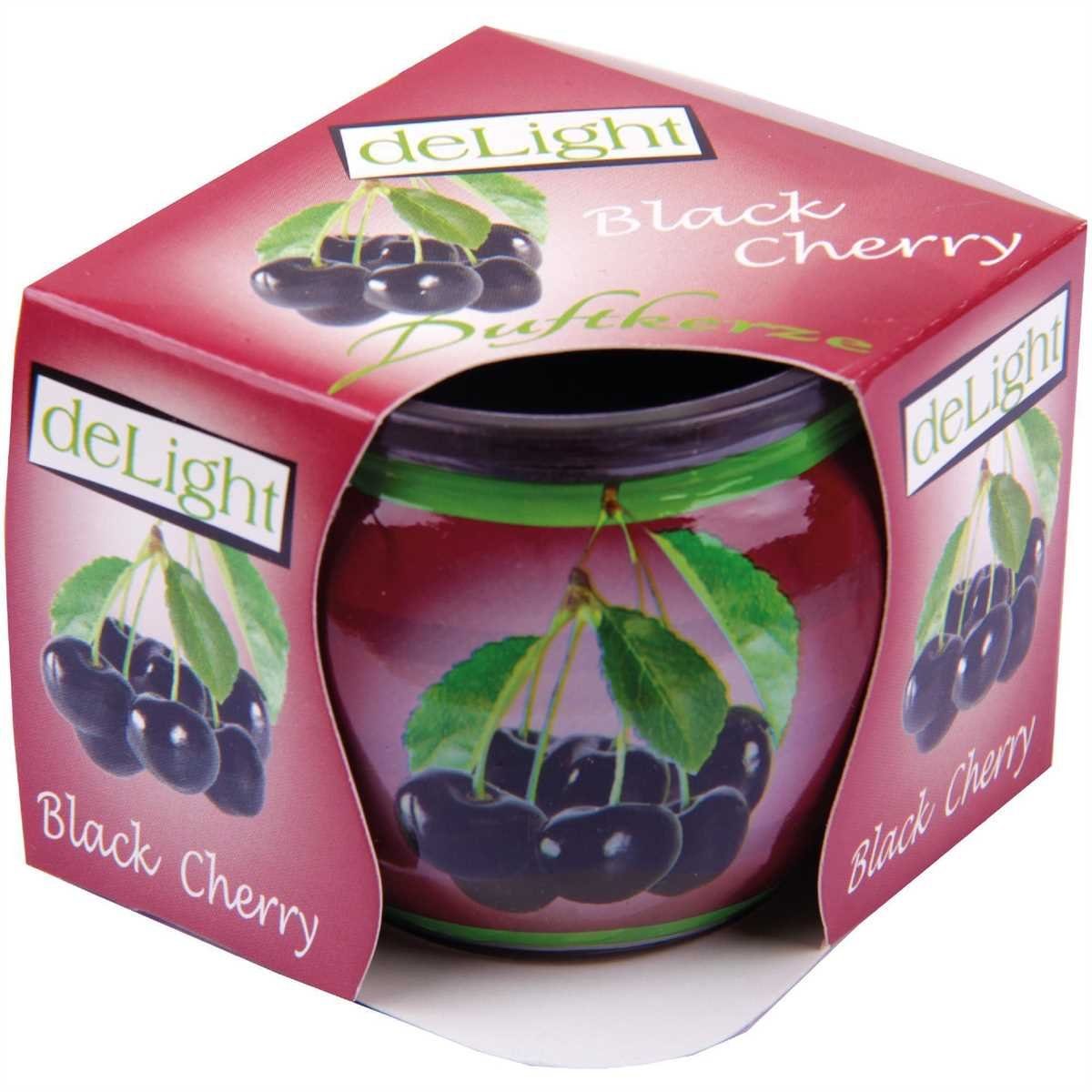 HS Candle Duftkerze im Glas (1-tlg), Black Cherry, Duftnote fruchtig, Ø7x6cm, bis zu 22h Brenndauer