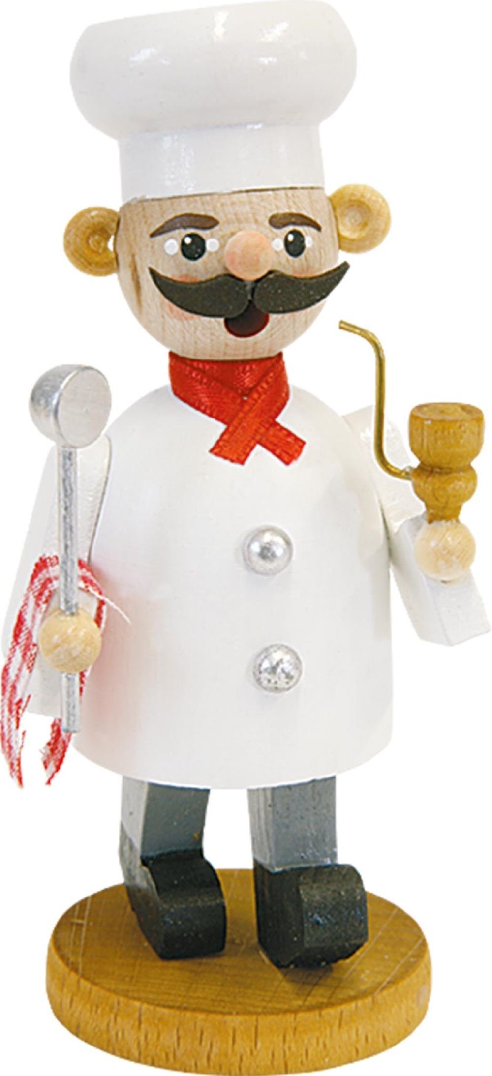 Richard Glaesser Räuchermännchen Minirauchmann Koch, Höhe ca. 11 cm, Handwerkskunst aus dem Erzgebirge