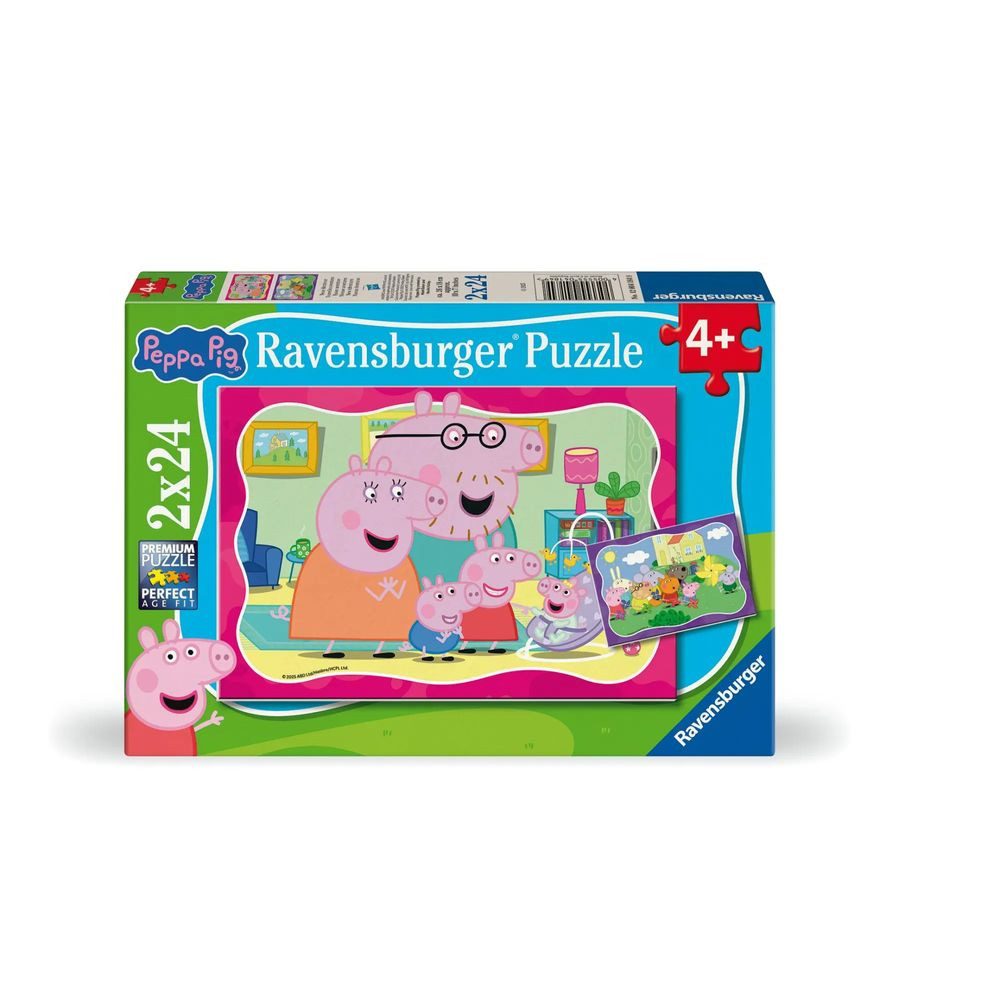 Ravensburger Puzzle Kinderpuzzle 2x24 Teile - Peppa Wutz - Neue Abenteuer, 24 Puzzleteile