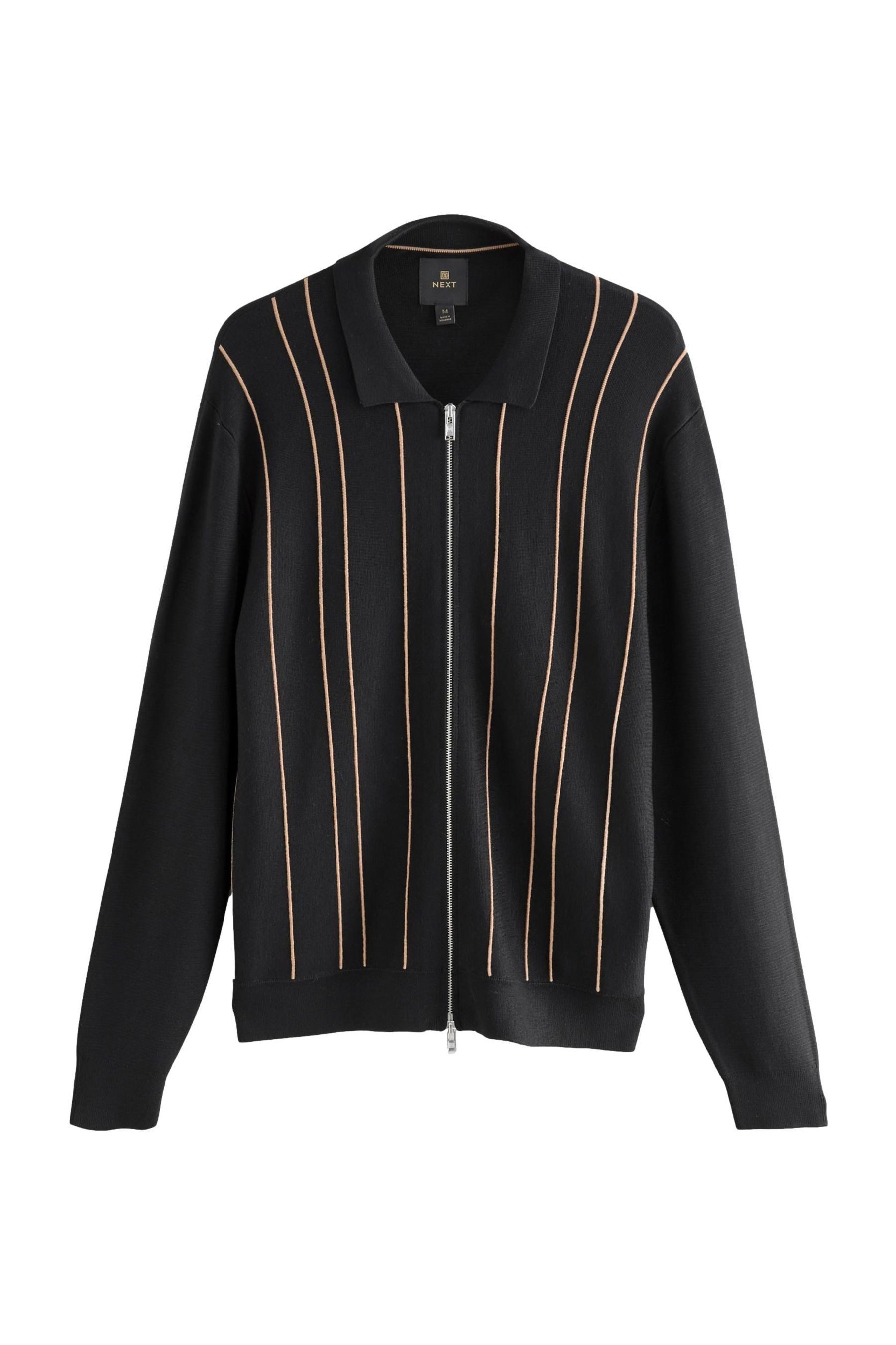 Strickjacke Regular Fit Langärmeliges Polo-Shirt mit RV