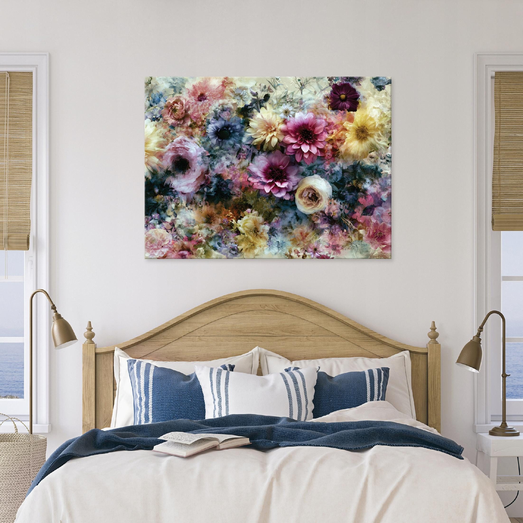 Wallarena Leinwandbild Blumen UV-beständig fertig aufgespannt Wohnzimmer 120x80 cm, Blumen, 40 x 30 cm