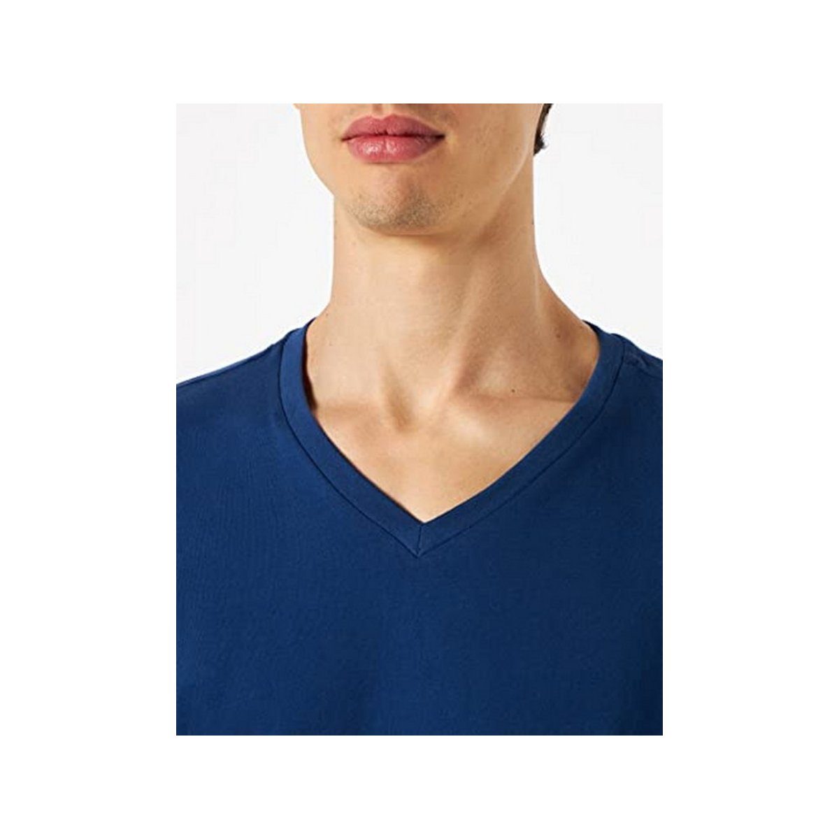Schiesser Rundhalsshirt blau regular (1-tlg) fit