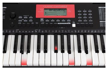 Classic Cantabile Home Keyboard LK-290 61 Leuchttasten-Keyboard mit Anschlagdynamik, (Spar-Set, 3 tlg., inkl. Keyboardständer und Kopfhörer), 580 Sounds, umfangreiche Lernfunktion & Aufnahmefunktion
