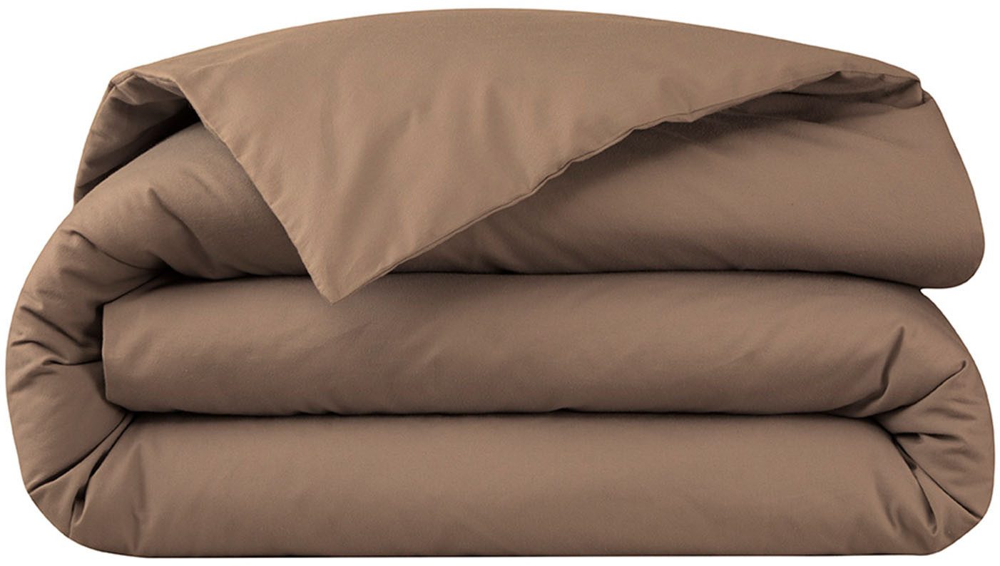 BOSS Home Bettwäsche BEBOSS, Satin, 2 teilig, ab 135x200 cm, mit Label-Applikationen, edles Peach-Finish, Premium