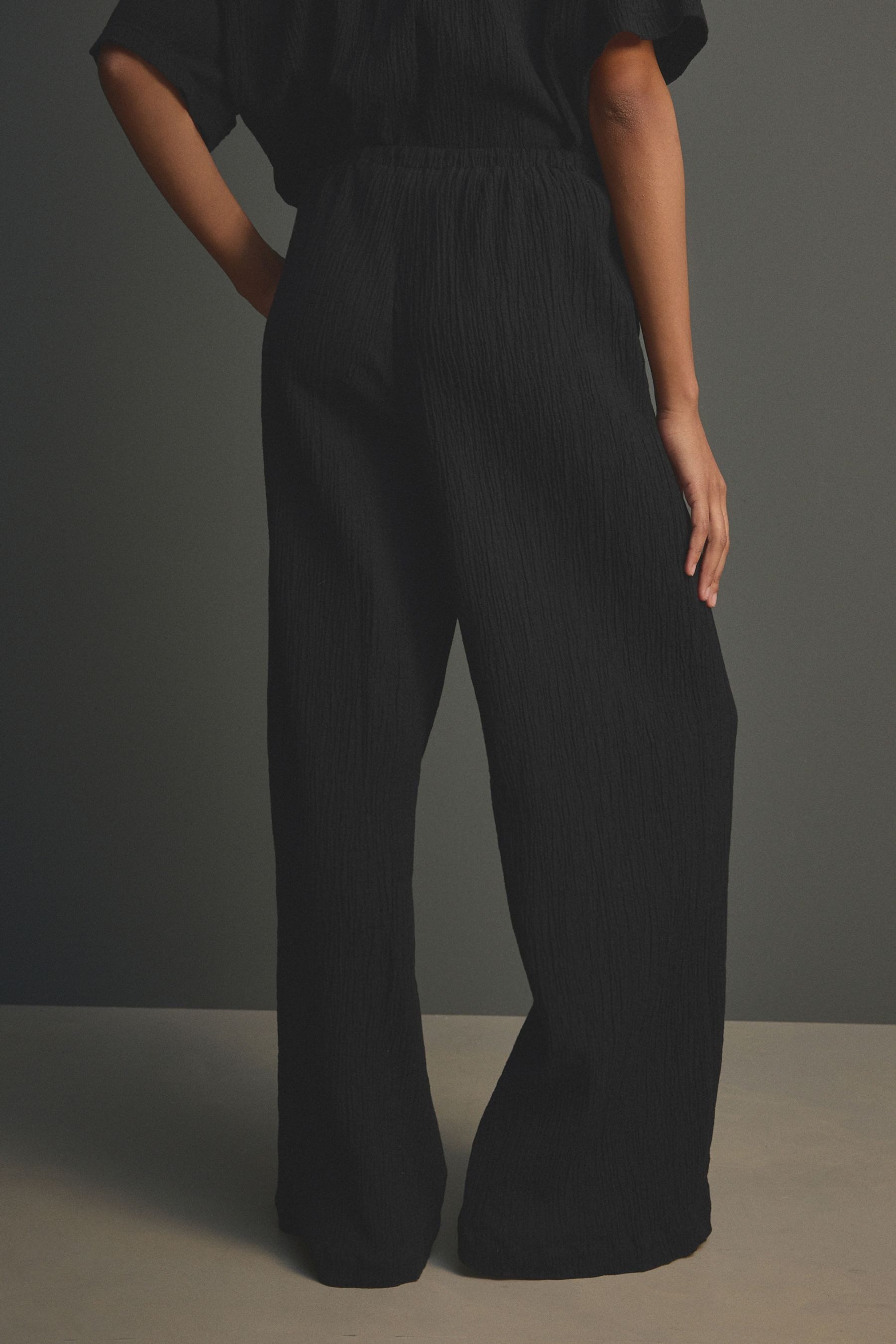 Next Palazzohose Strukturierte Hose mit weitem günstig online kaufen