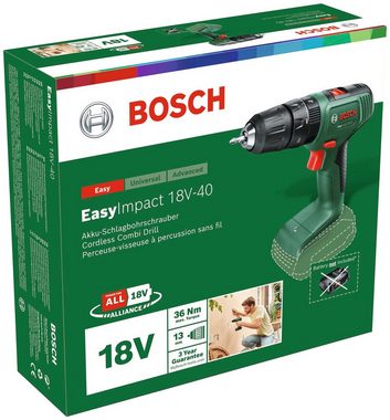 Bosch Home & Garden Akku-Schlagbohrschrauber EasyImpact 18V-40, ohne Akku und Ladegerät, 18 Volt System