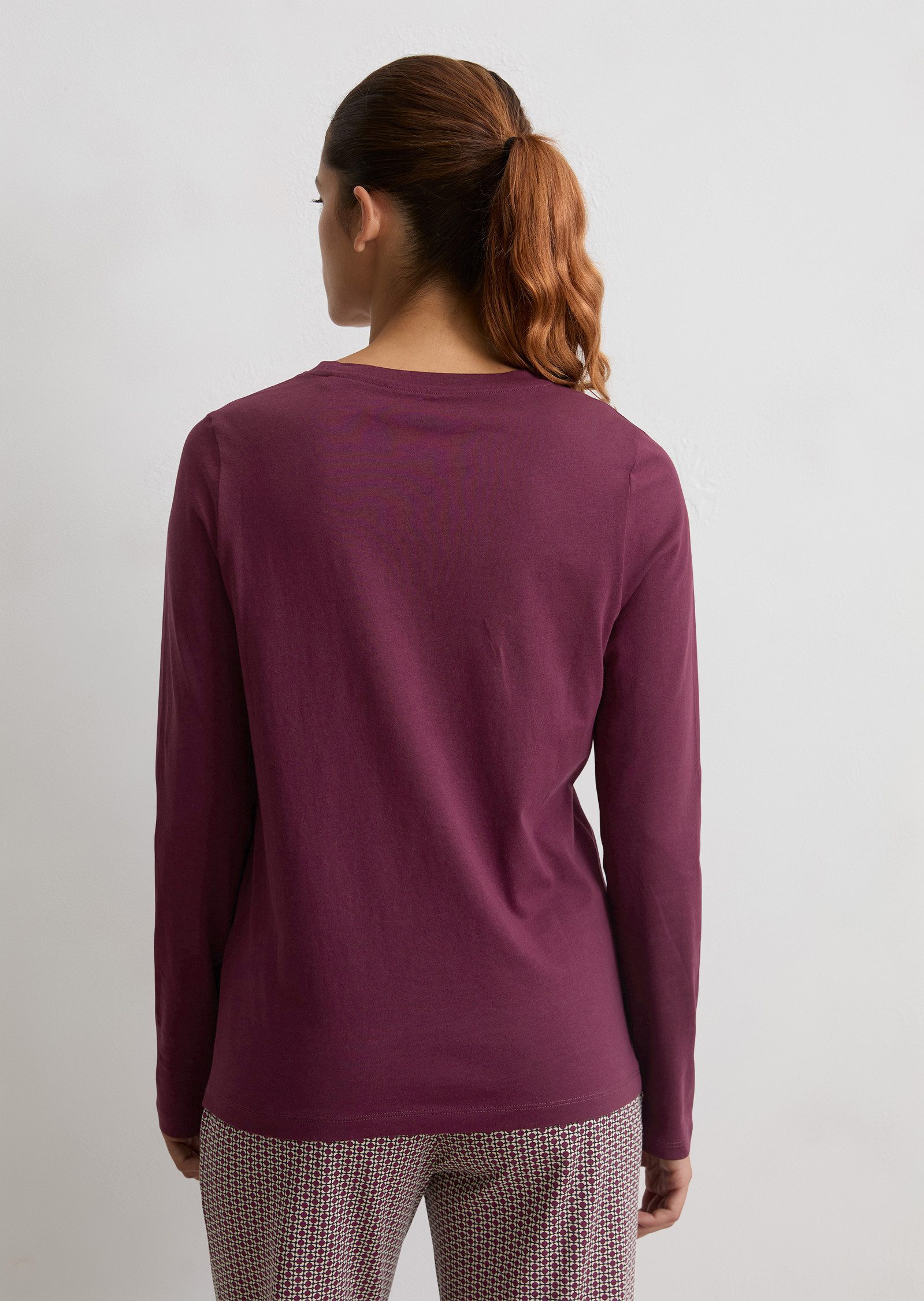 Marc O'Polo Pyjamaoberteil Rundhalsausschnitt, langärmelig, leicht