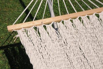 HOPLO Stabhängematte Doppel Hängematte Mexican Cotton 100% Baumwolle dicker Schnur, Handgeknüpftes Netz