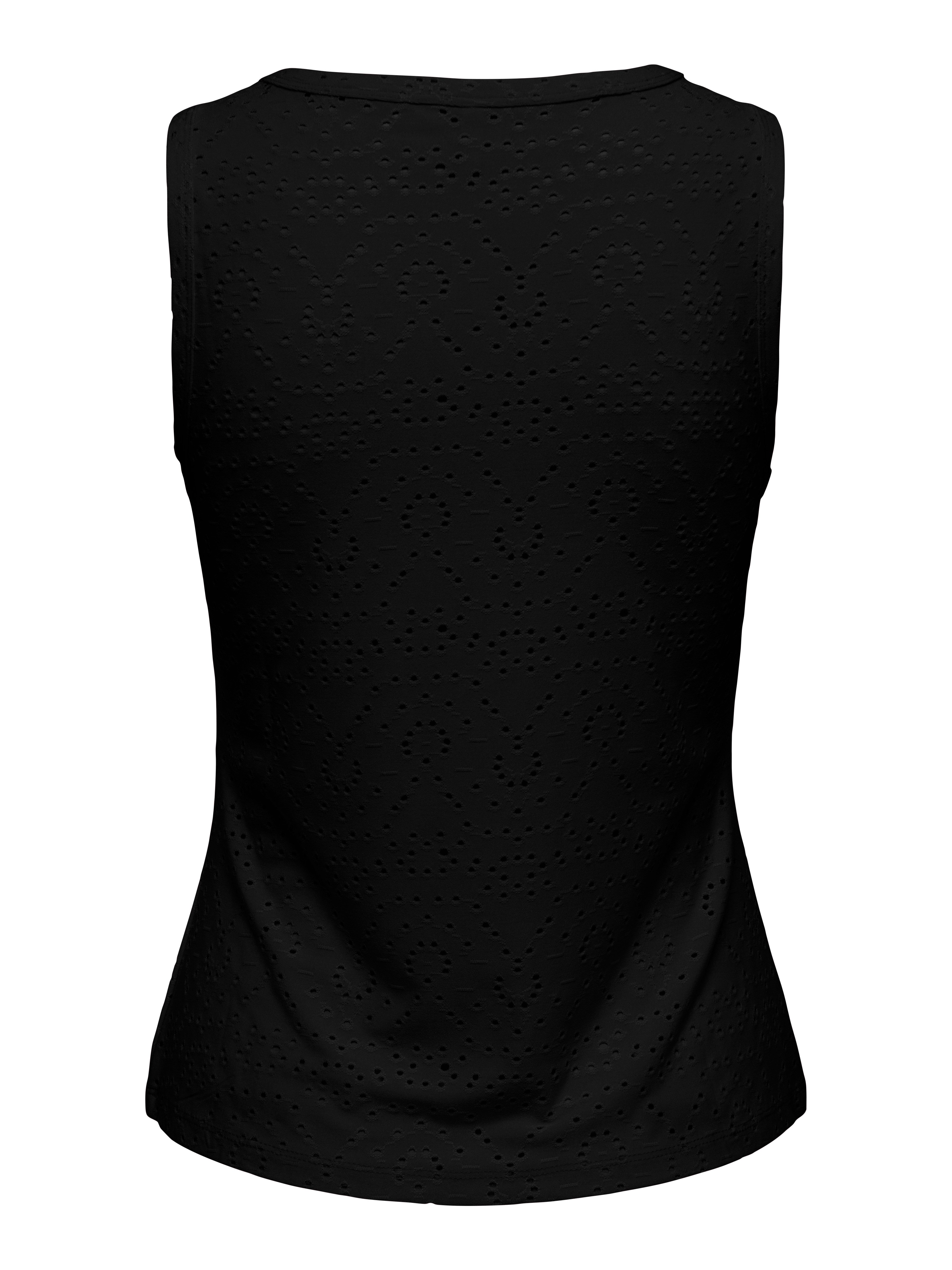 ONLY Spitzentop ONLSMILLA S/L V-NECK TOP JRS Materialmix, regular fit, V-Ausschnitt – Bild 4 von 4