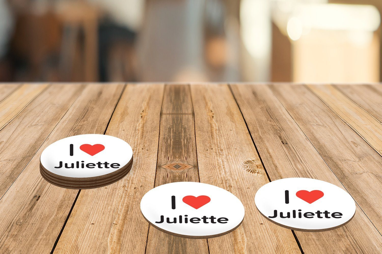 Juliette Mädchen, 6-tlg., MuchoWow liebe Tassenuntersetzer, Korkuntersetzer, Tasse, Becher Glasuntersetzer für Getränkeuntersetzer, Zubehör - - Ich Gläser,