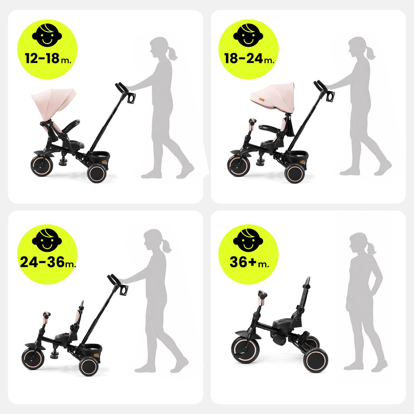 HyperMotion Kinderfahrrad HyperMotion Tobi Timber Dreirad beige, klappbar, ab 1 Jahr, 0 Gang