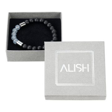 ALISH Perlenarmband Soulprotect Grey/Rosenquarz +Hämatit/Unisex Armband 8 mm Perlen