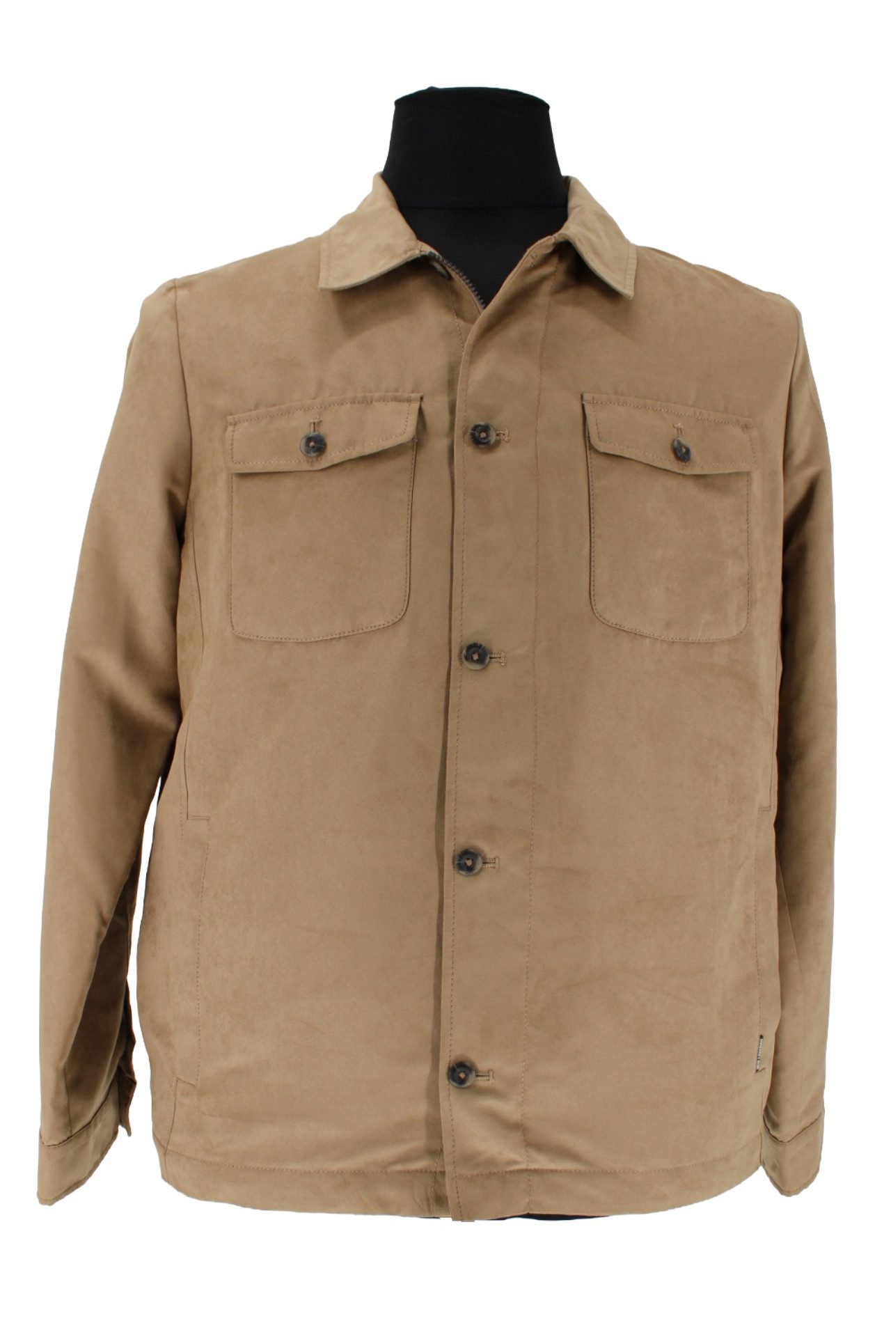 New Canadian Kurzweste Herren Übergangsjacke Beige ? Freizeitjacke mit Brusttaschen, Hemdkrag