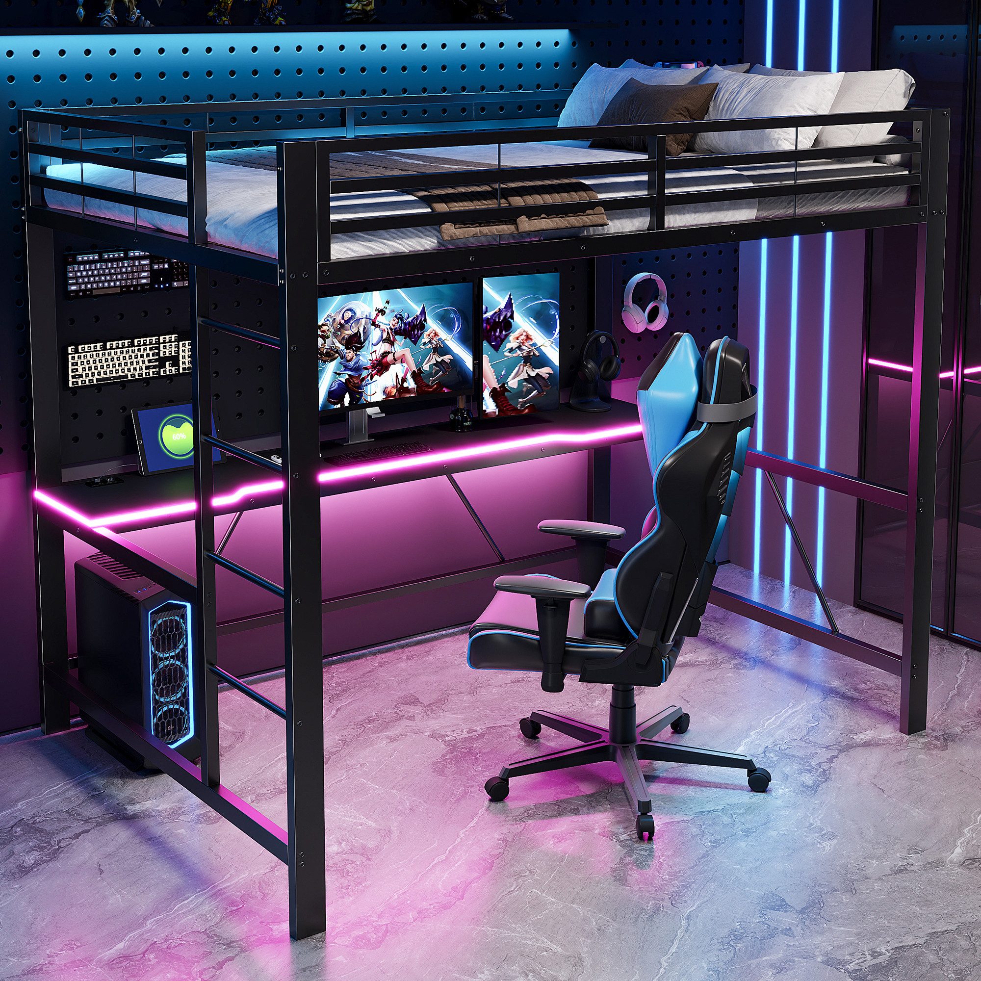 Hochbett Gaming-Metall-Hochbettgestel