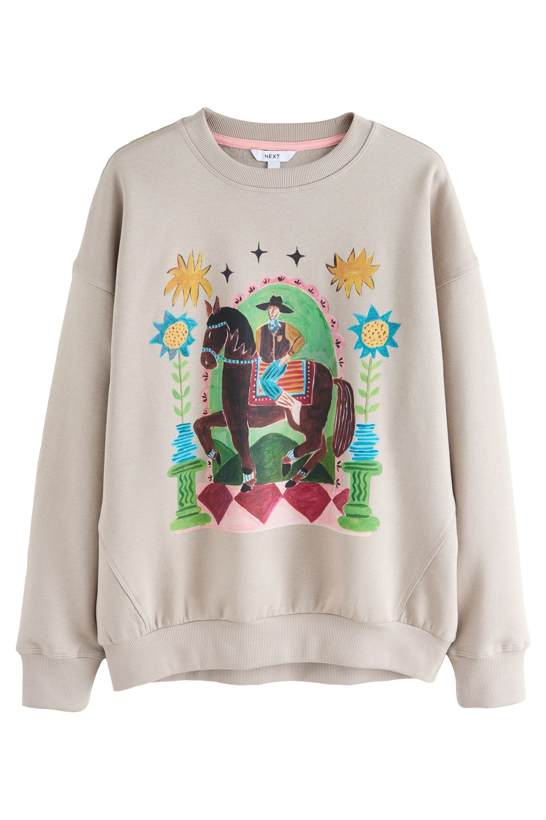 Next Sweater Langärmeliges Sweatshirt mit Cowboy-Grafik (1-tlg) günstig online kaufen