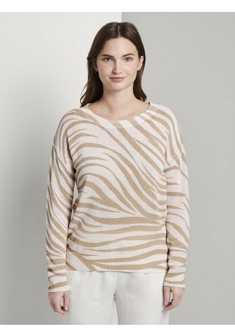 Трикотажный пуловер Свитер в Zebra-Mus...