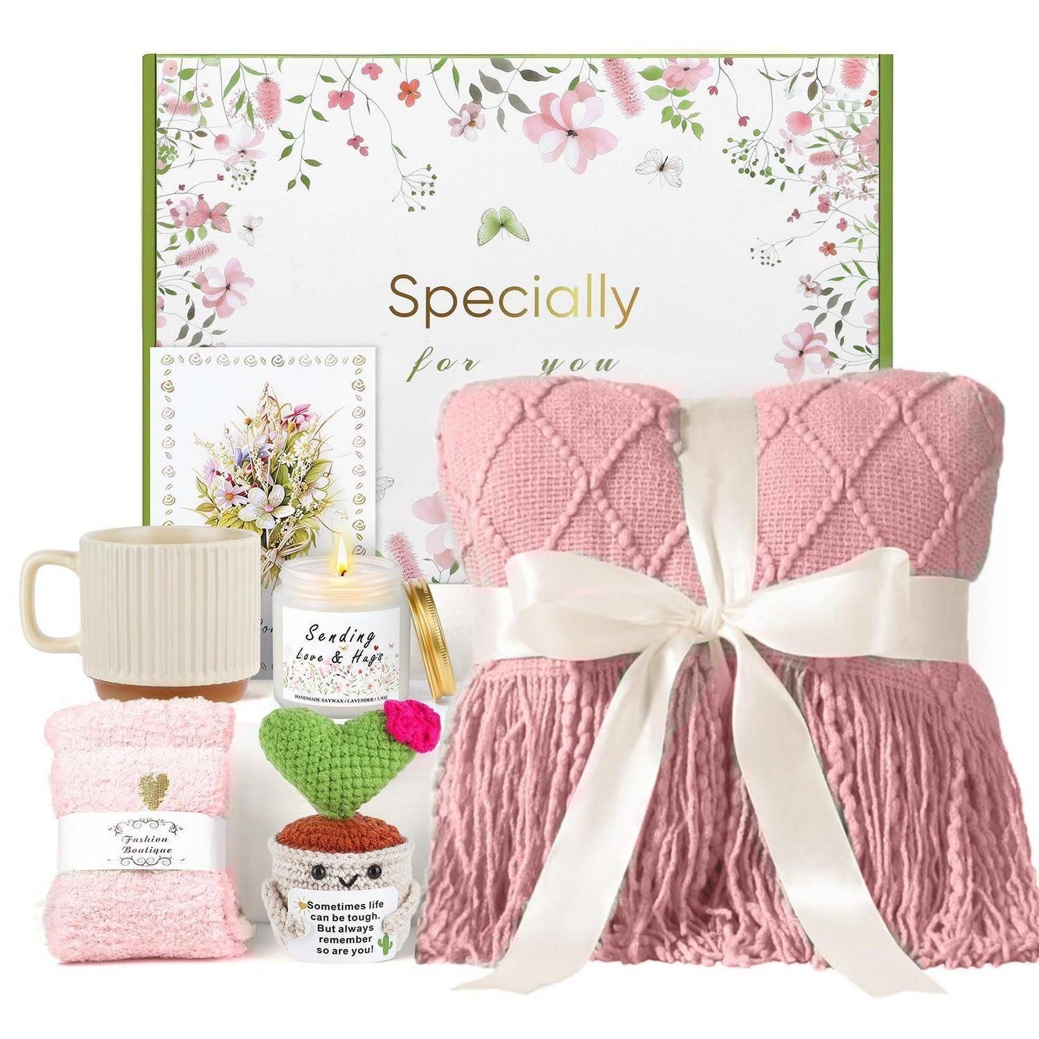 LuxusKollektion Geschenkbox Geschenkkorb Damen mit Decke Mintgrün (1 St)