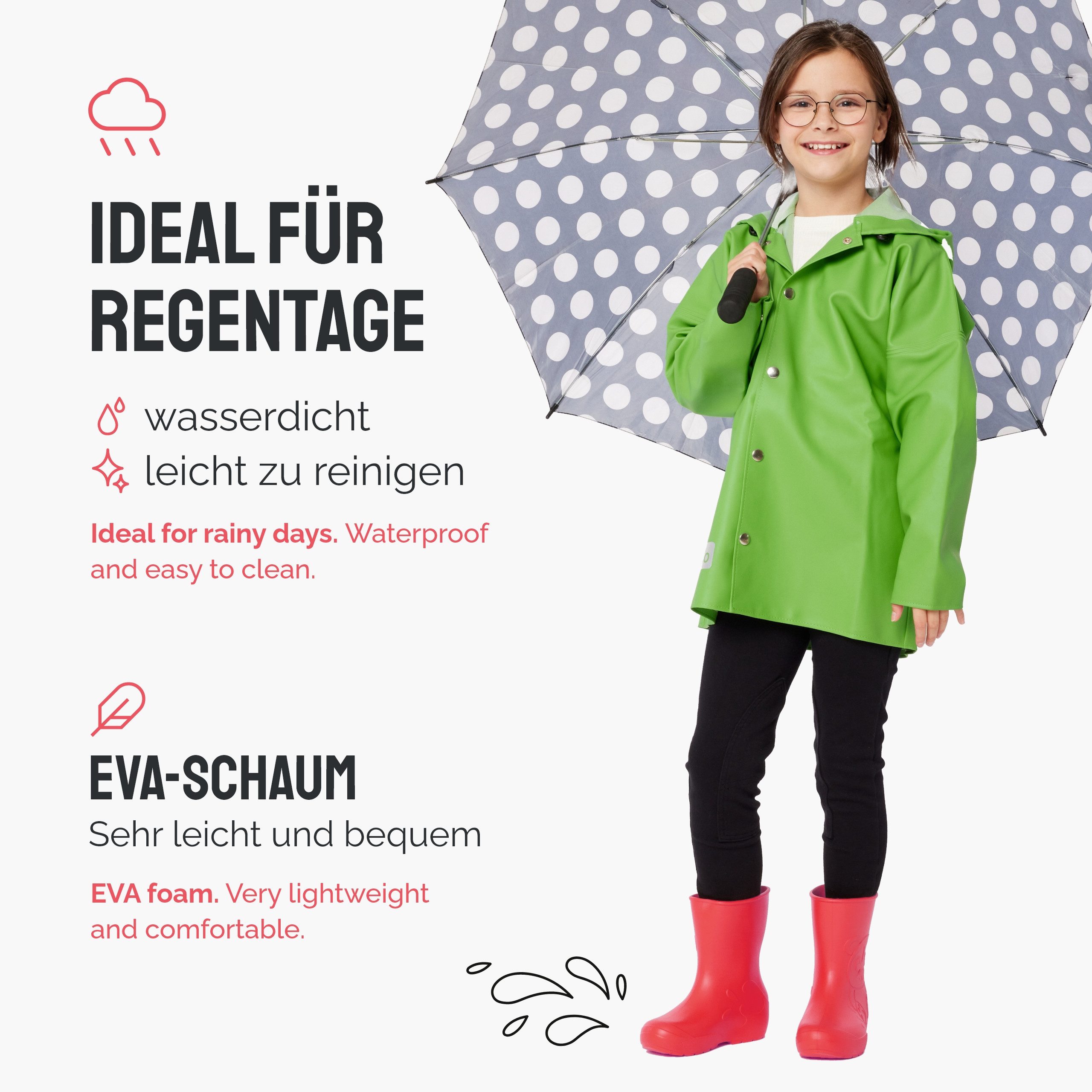 Ladeheid EVA Kinder Regenschuhe LA-CA-10 Gummistiefel – Bild 4 von 5