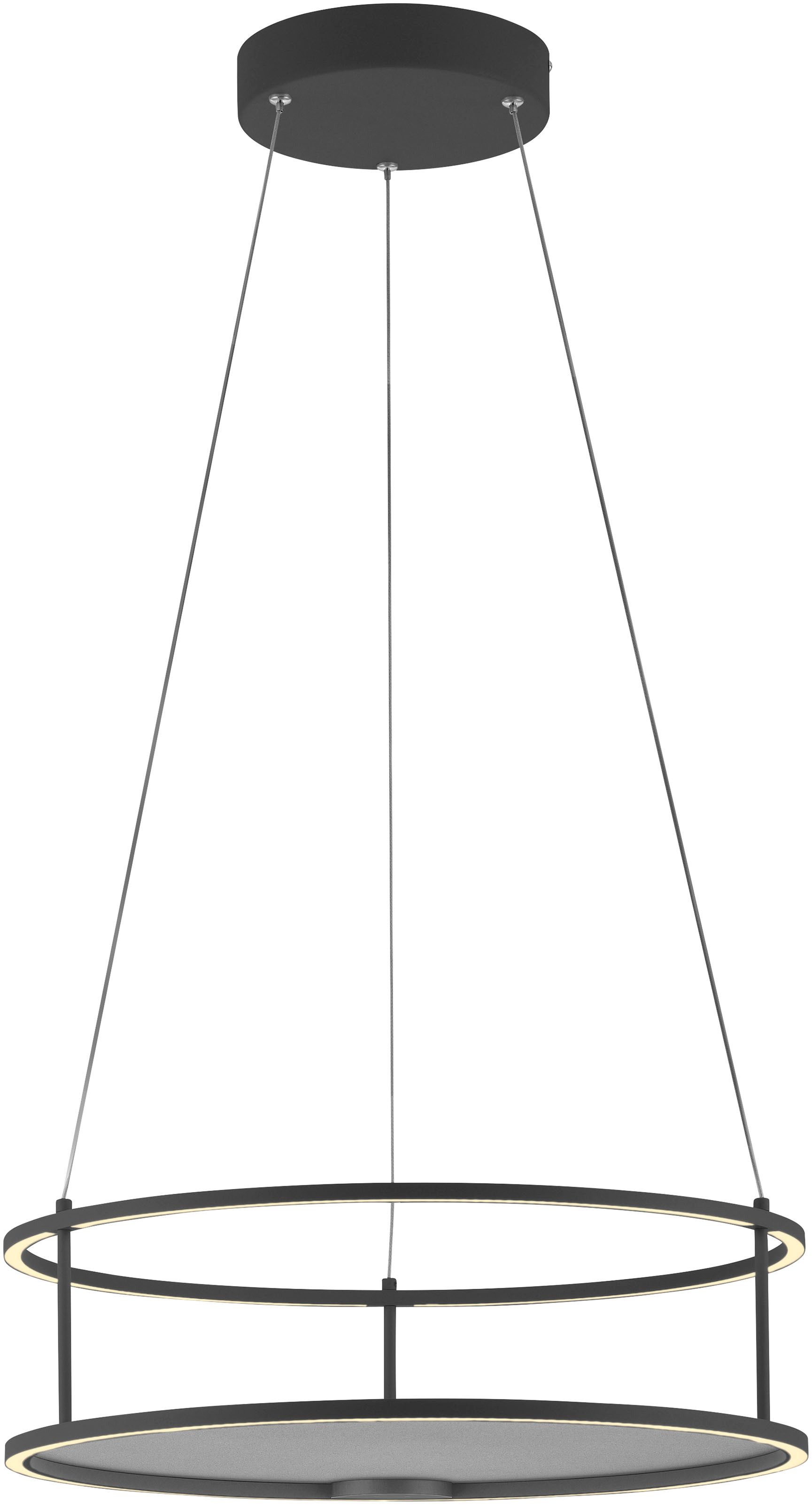 Paul Neuhaus LED Pendelleuchte CONTURA, Memoryfunktion, getrennt schaltbar, LED fest integriert, Warmweiß, Touchdimmer, separat schaltbar, Memoryfunktion, Deko-Ablagefläche