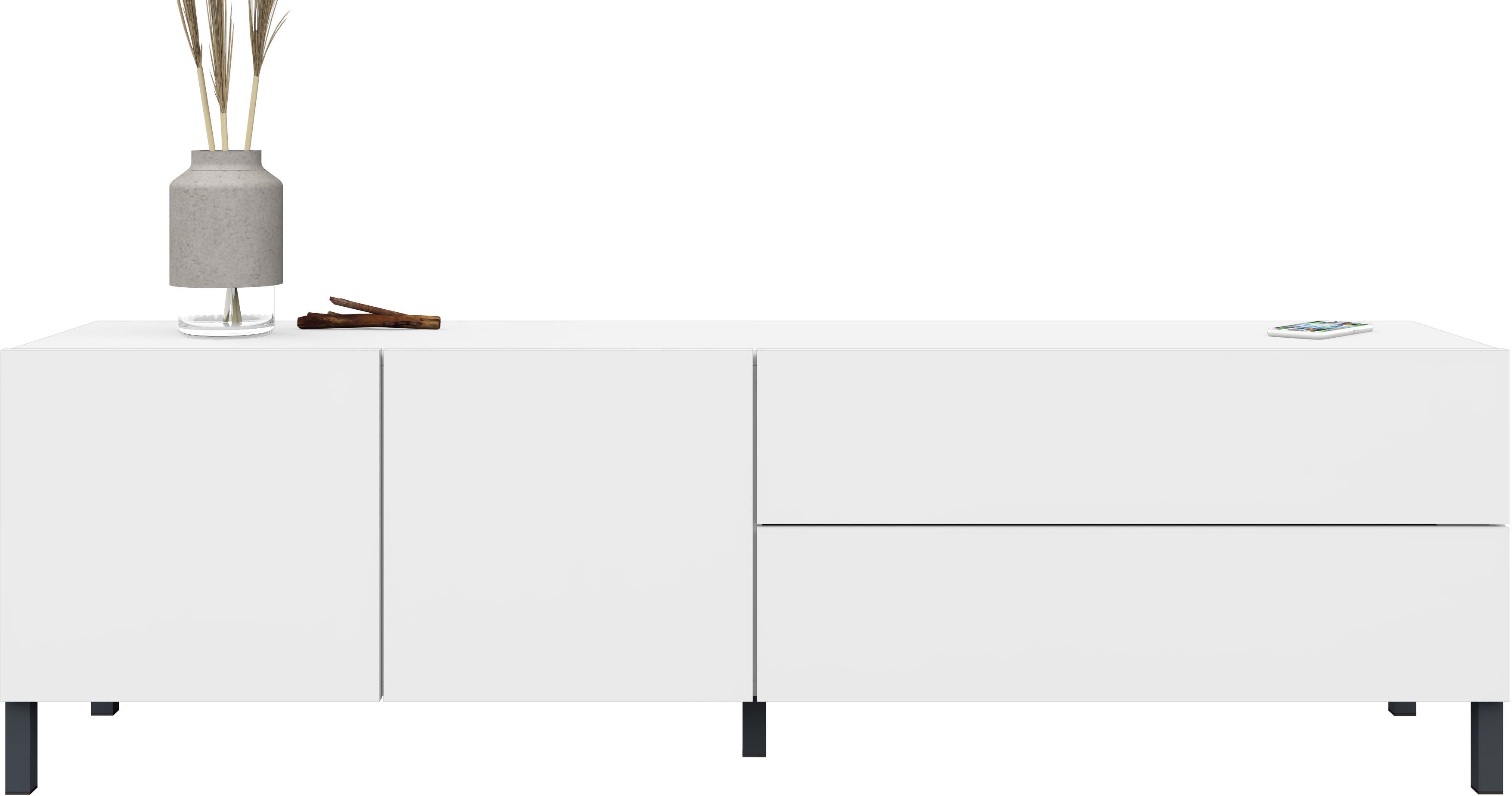 borchardt Möbel Lowboard, Metallfüße, grifflose Optik