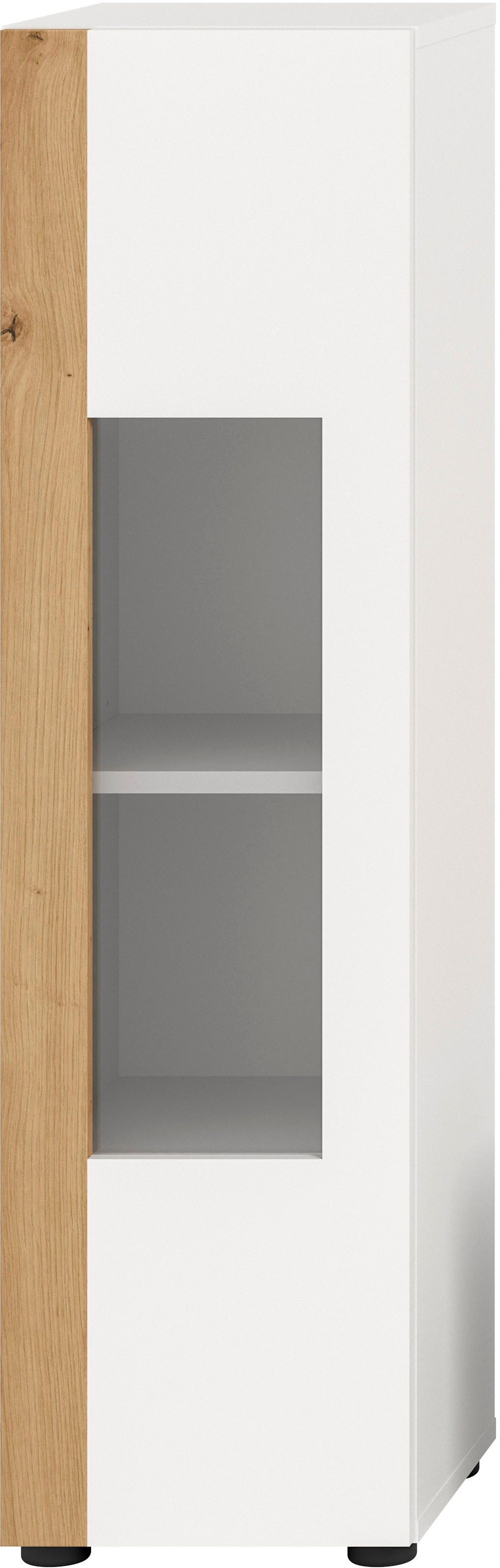 INOSIGN Vitrine Svala, Höhe 112 cm, Holzdekor, 1 Tür (1-St) 3 Einlegeböden, günstig online kaufen