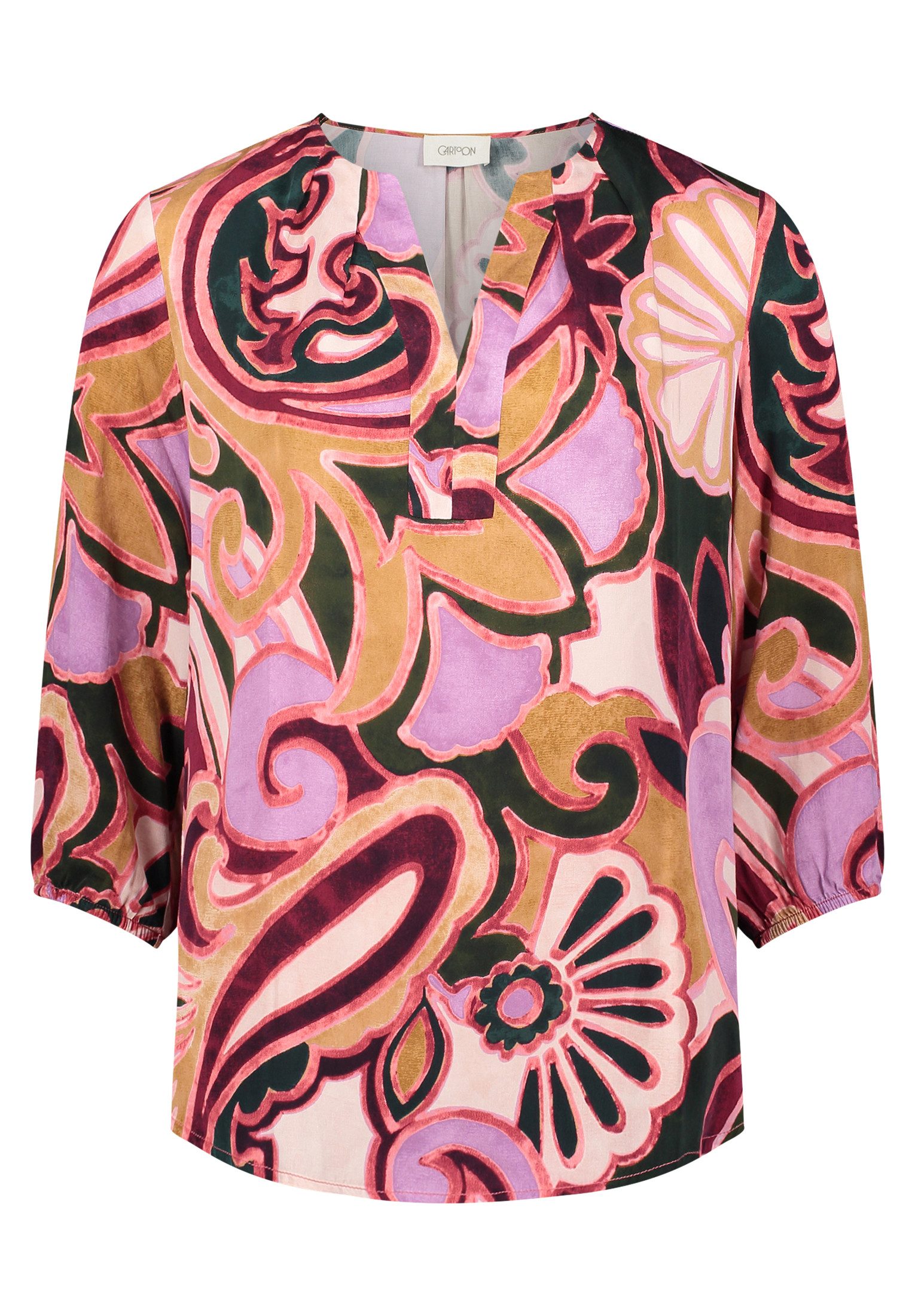 Blusentop Bluse Kurz 3/4 Arm