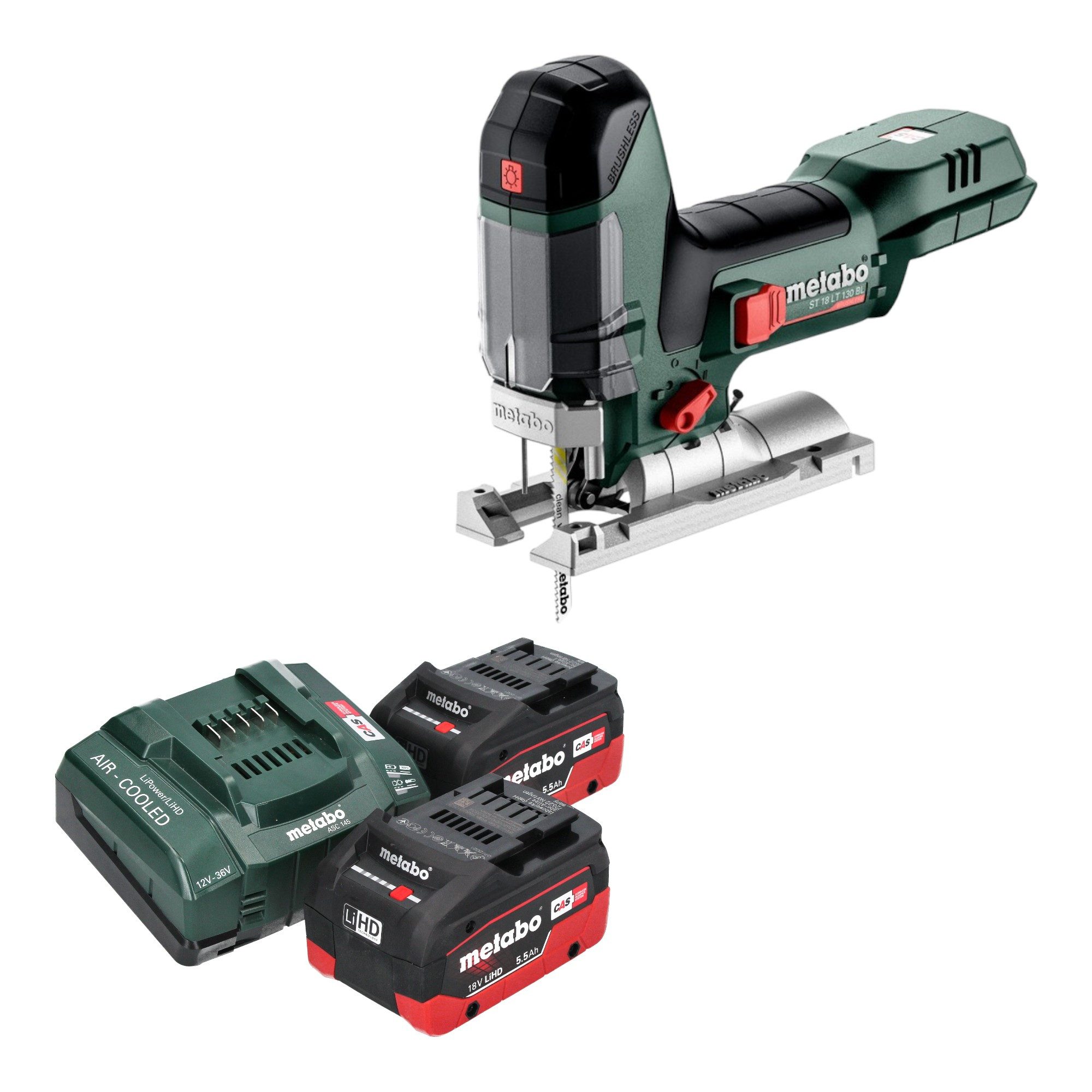 metabo Akku-Stichsäge ST 18 LT 130 BL 18 V 130 mm Brushless + 2x LiHD Akku 5,5 Ah