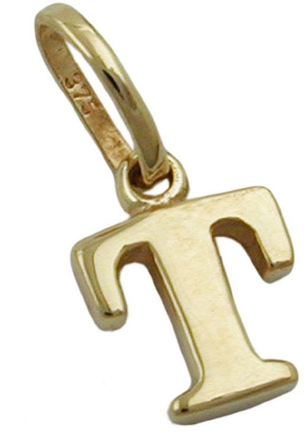 Buchstabenanhänger Anhänger Buchstabe T aus 375 Gold 8 x 6 mm