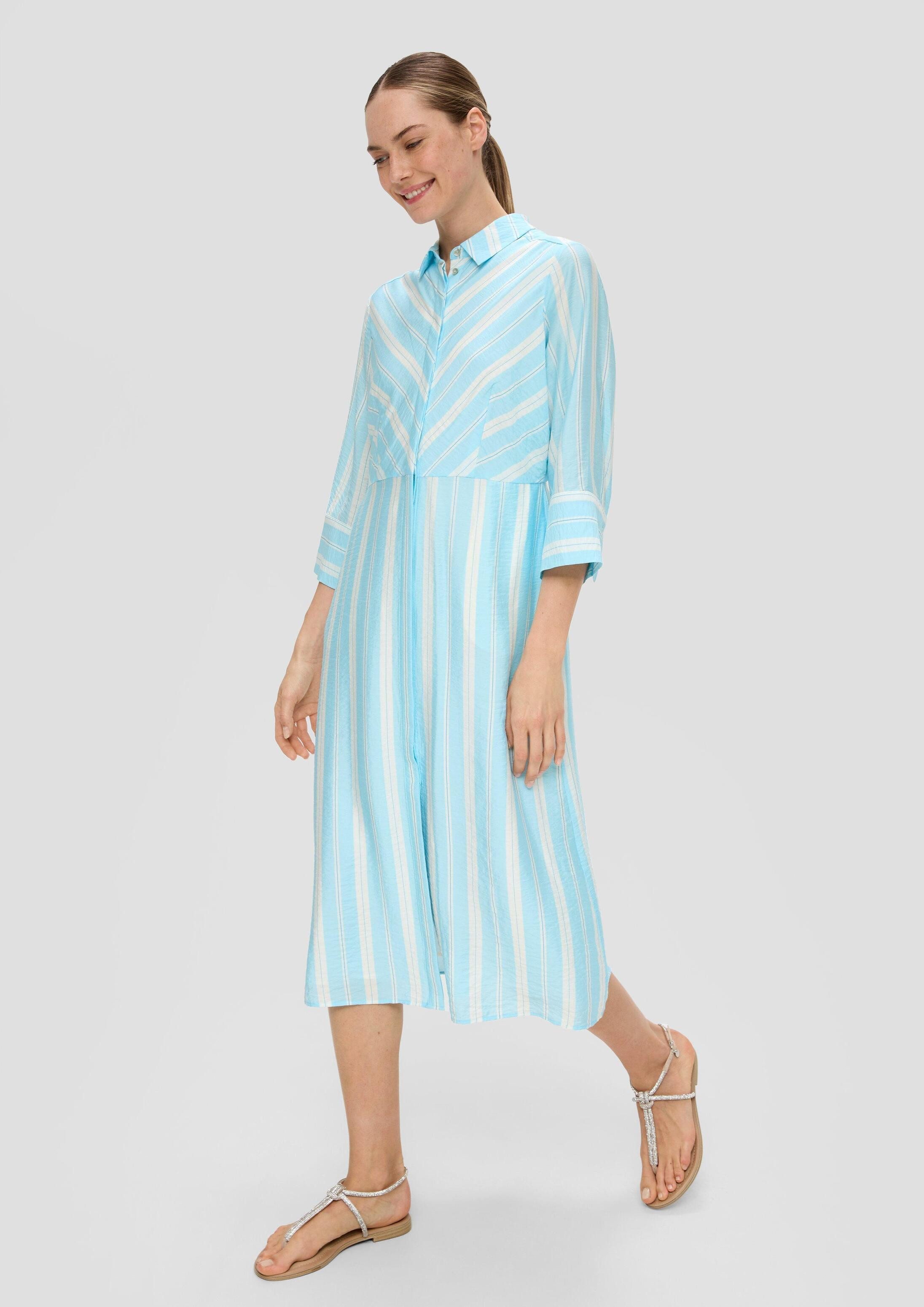 s.Oliver Midikleid Kleid Tailliertes Midikleid in Crêpe-Optik