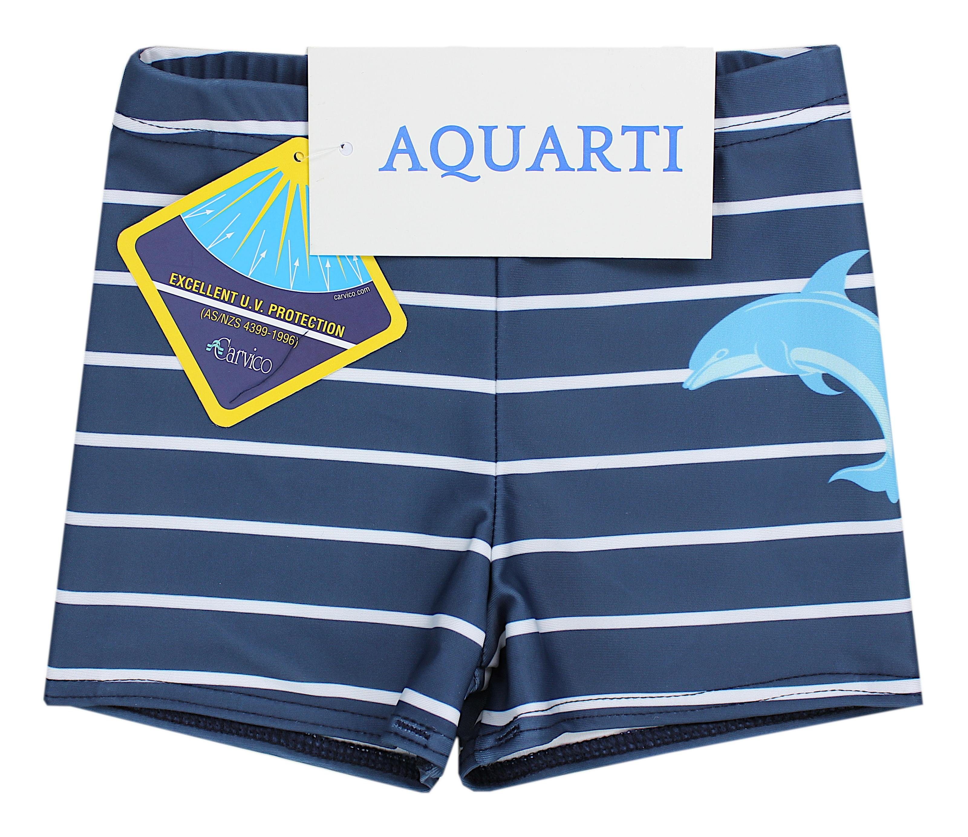 Aquarti Badehose Aquarti Gestreift / Dunkelblau Delfin Jungen mit Badehose Motiven Streifen