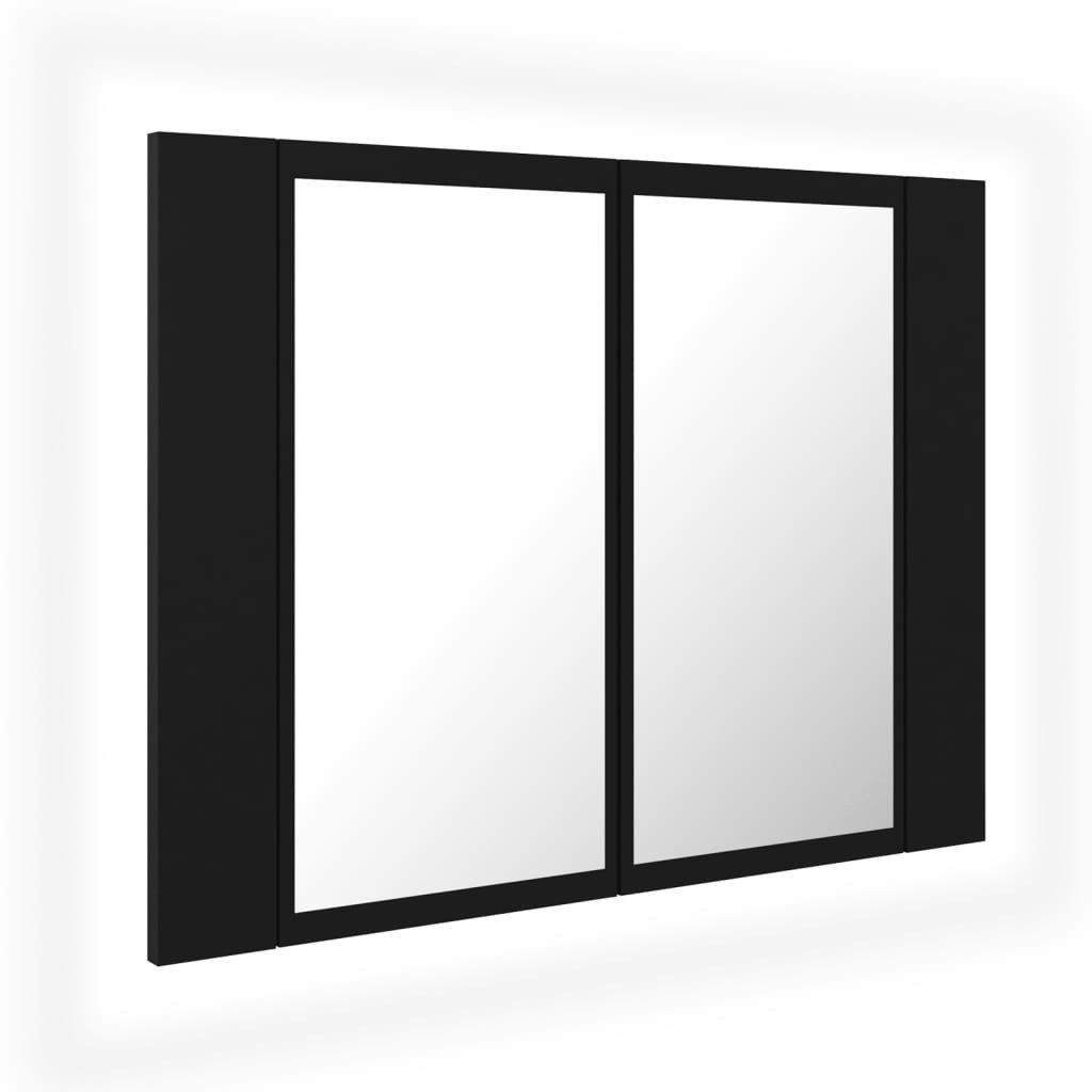 DOTMALL Badspiegel LED-Bad-Spiegelschrank Schwarz 60x12x45 cm günstig online kaufen