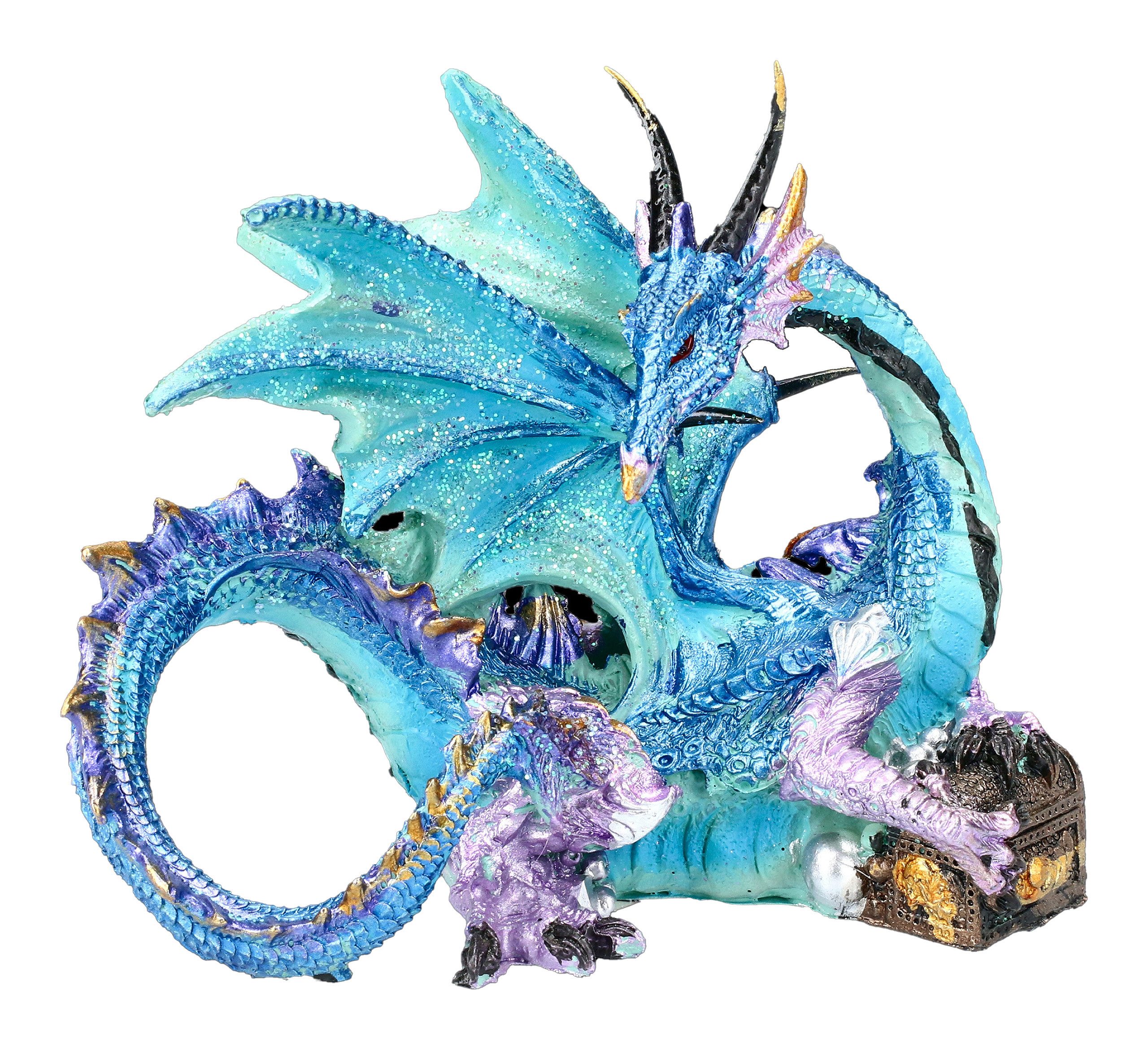Dekofigur Drachen Figur hellblau - Piasa Fantasy Dekofigur