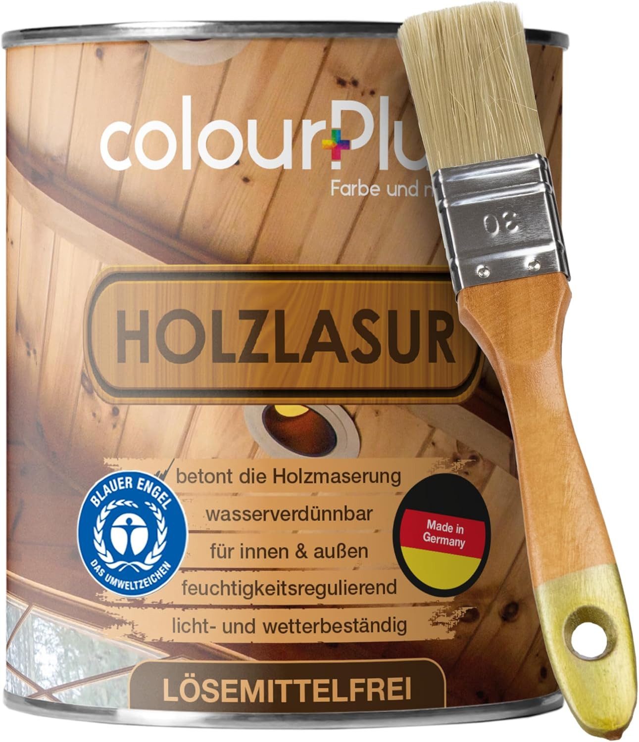 ColourPlus Lasur Holzlasur lösemittelfrei für innen & außen, lösemittelfrei, wasserbasiert, UV- & Feuchteschutz, geruchsarm