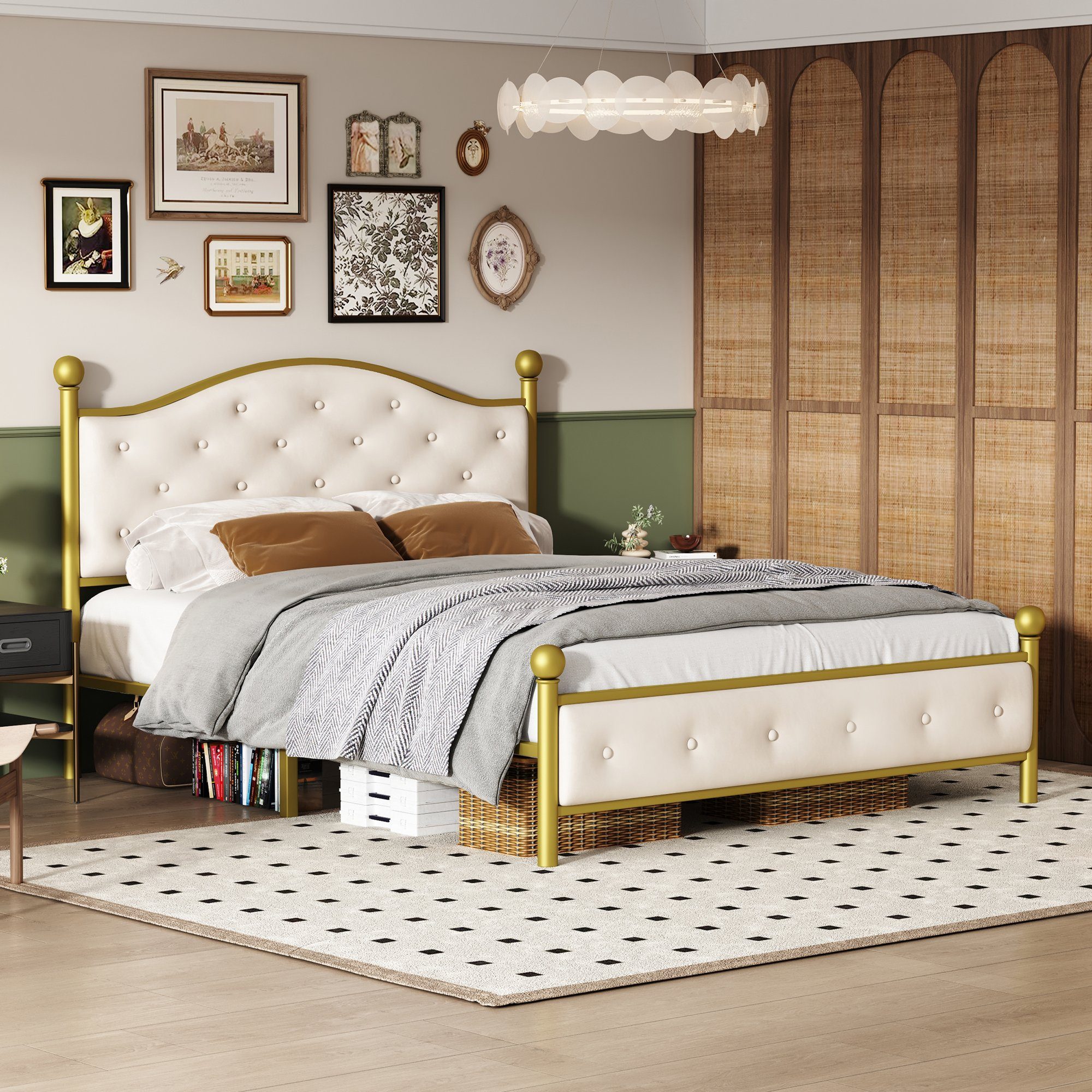 Flieks Metallbett, Doppelbett Polsterbett mit Lattenrost günstig online kaufen