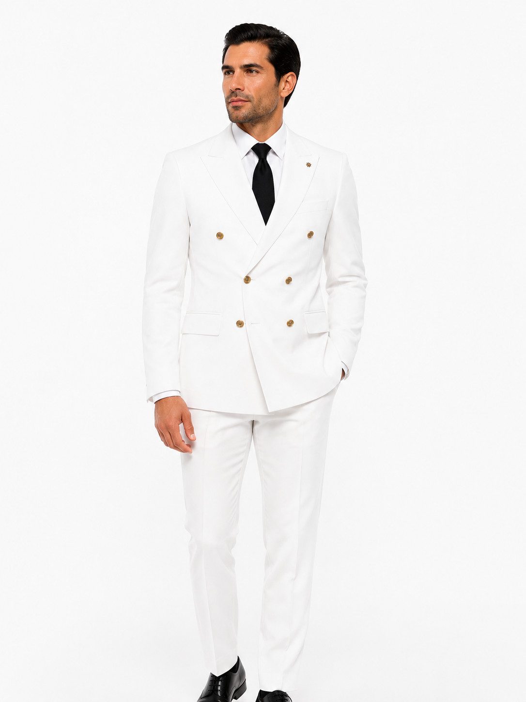 Guild Clothing Anzug Zweireiher Herren Business 2-tlg. Metallknöpfe - Slim Fit (Anzughose & Sakko, 2-tlg., Anzug Set) Zweireiher für Hochzeiten, Einladungen, den Business