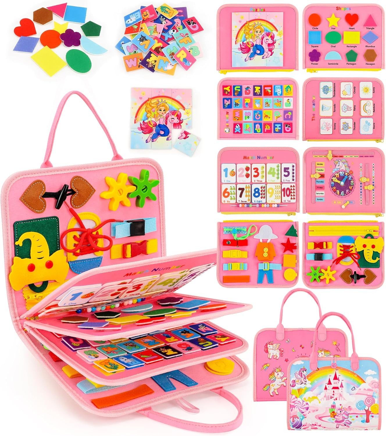 Lernspielzeug Busy Board für Kinder, 20-1 Activity Board Montessori Spielzeug
