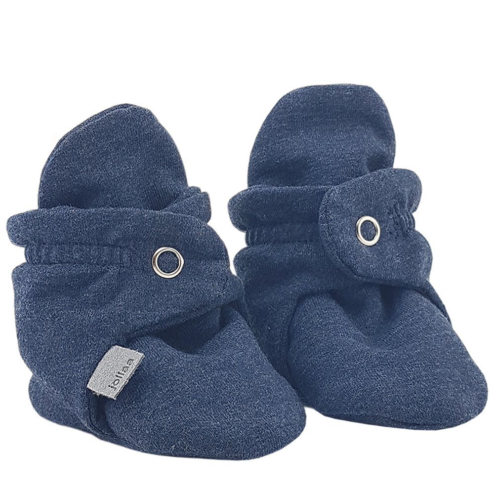 JOLLAA Baby Bootie Krabbelschuh Krabbelschuhe, 3 Größen, federleicht, superweich, Baumwolle, Made in Europe NAVY