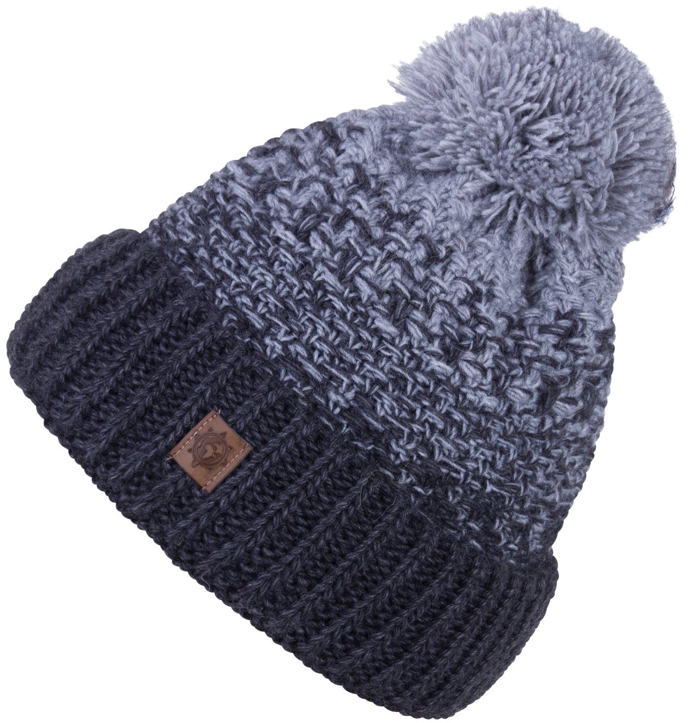 compagno Bommelmütze (1-St) Kindermütze Bommelmütze Wintermütze Beanie Strickmütze Jungen Mädchen